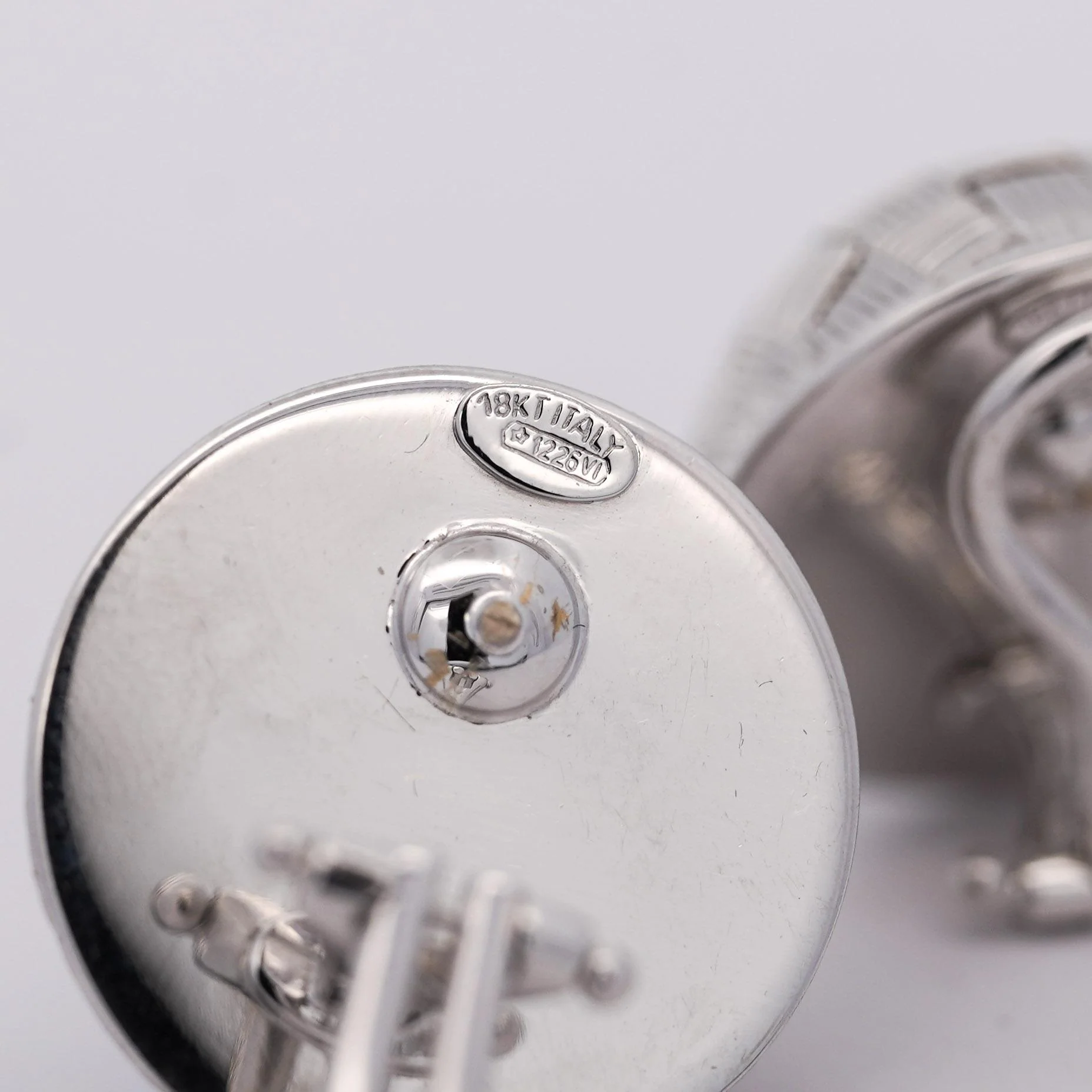 Roberto Coin Frosted Woven Round 18K White Gold Appassionata Stud Earrings - Image 7