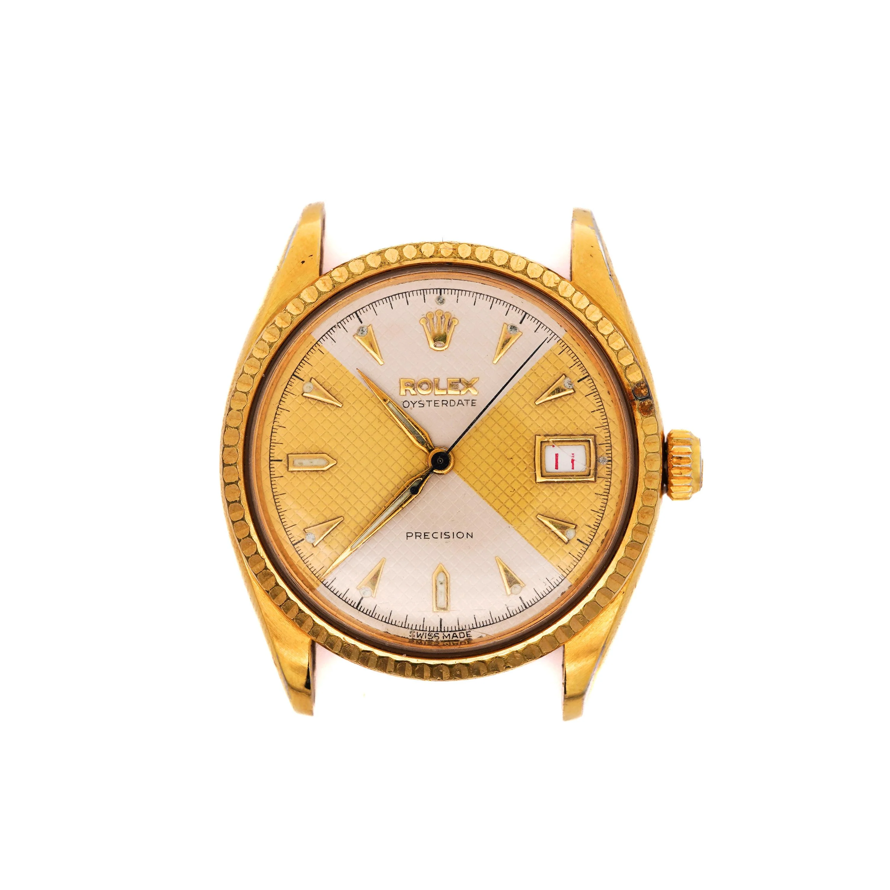 Rolex 34mm Oysterdate Precision 6294 Two Tone Honeycomb Bowtie Gold Watch - Image 5