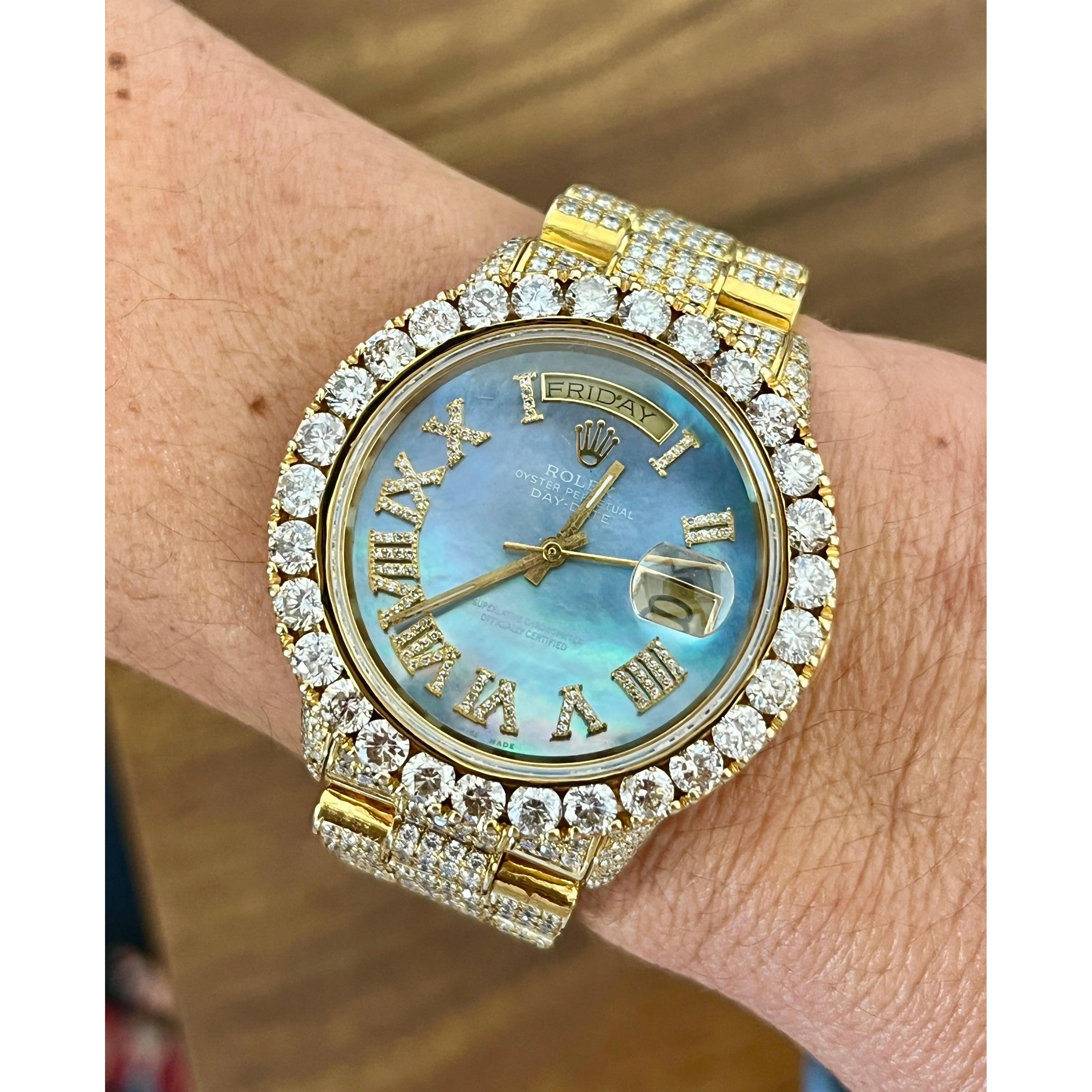 Rolex Presidential Day Date 18k Gold with MOP Dial and Fully Set Diamonds - Image 6