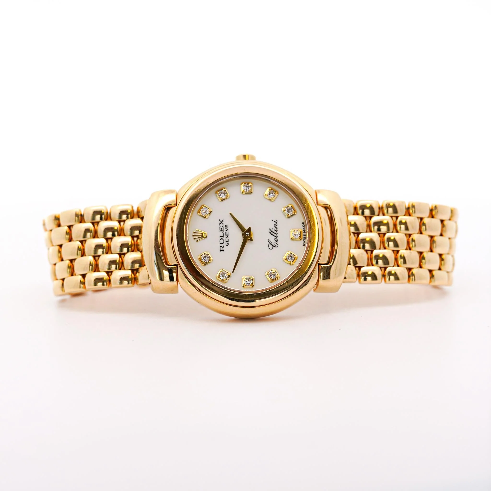 Rolex Cellini 18K Gold 26mm Quartz With Diamond Hour Marker Watch - Image 3