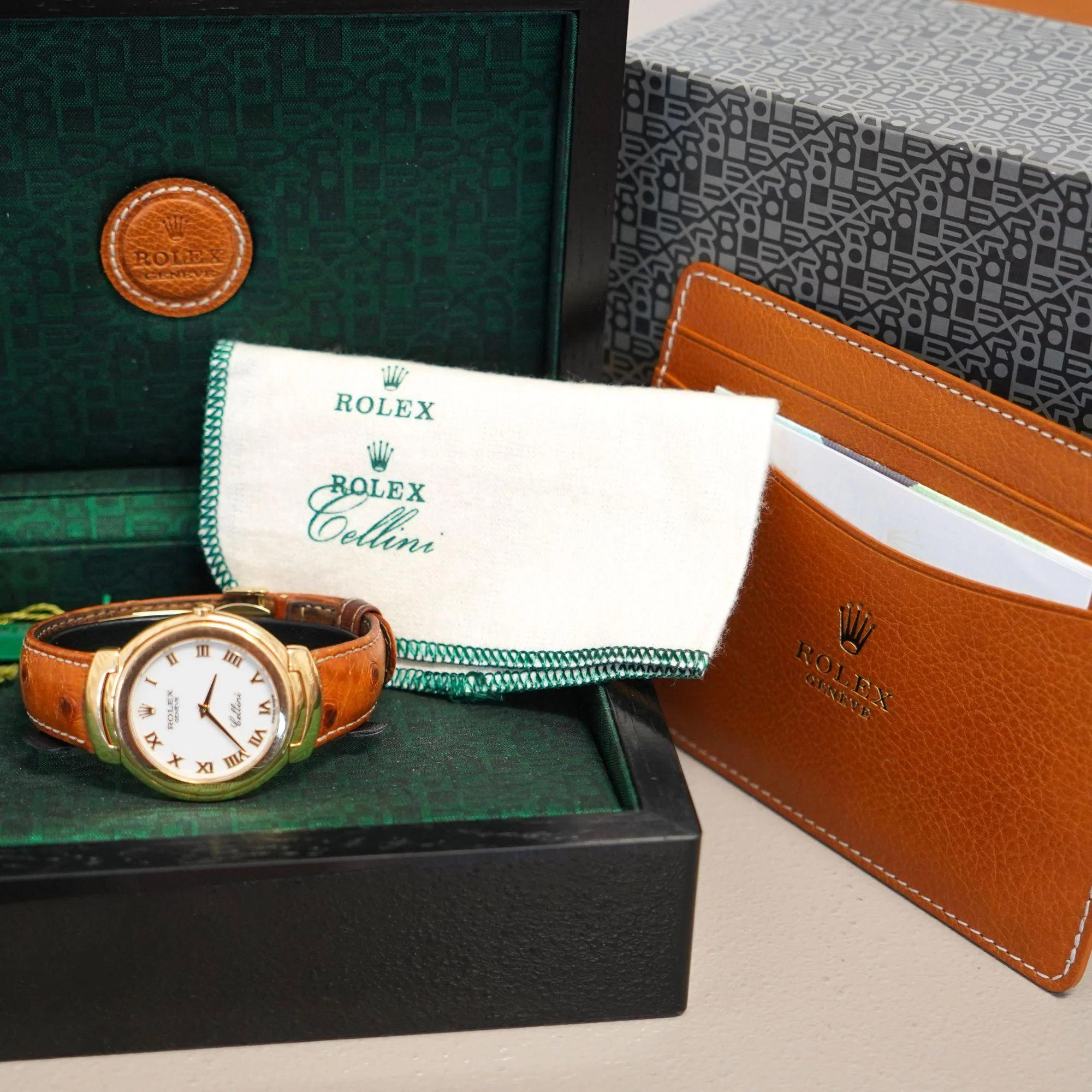 Rolex Cellini 18K Gold 37mm 6623 On Leather Watch Box and Papers - Image 12