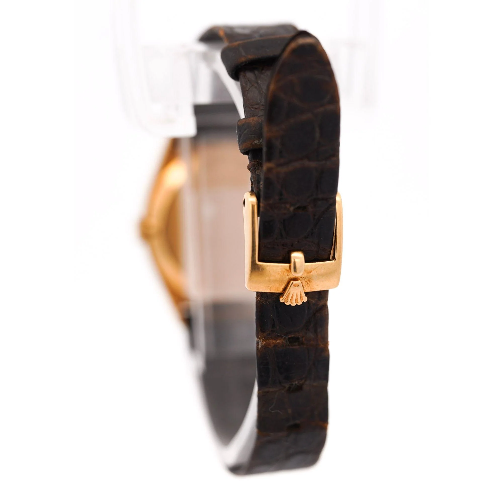 Rolex Cellini 18K Gold 4129 Manual Champagne 25mm Dial Leather Watch - Image 6