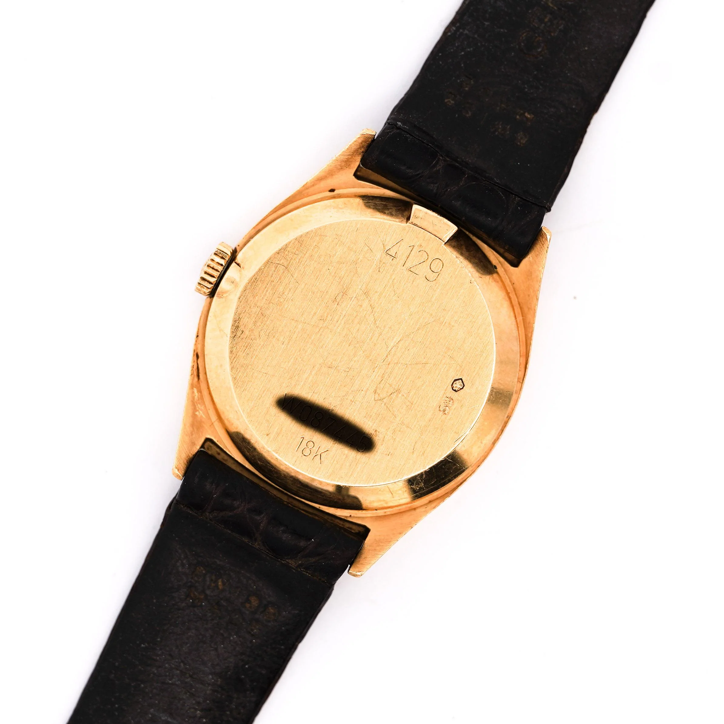 Rolex Cellini 18K Gold 4129 Manual Champagne 25mm Dial Leather Watch - Image 8