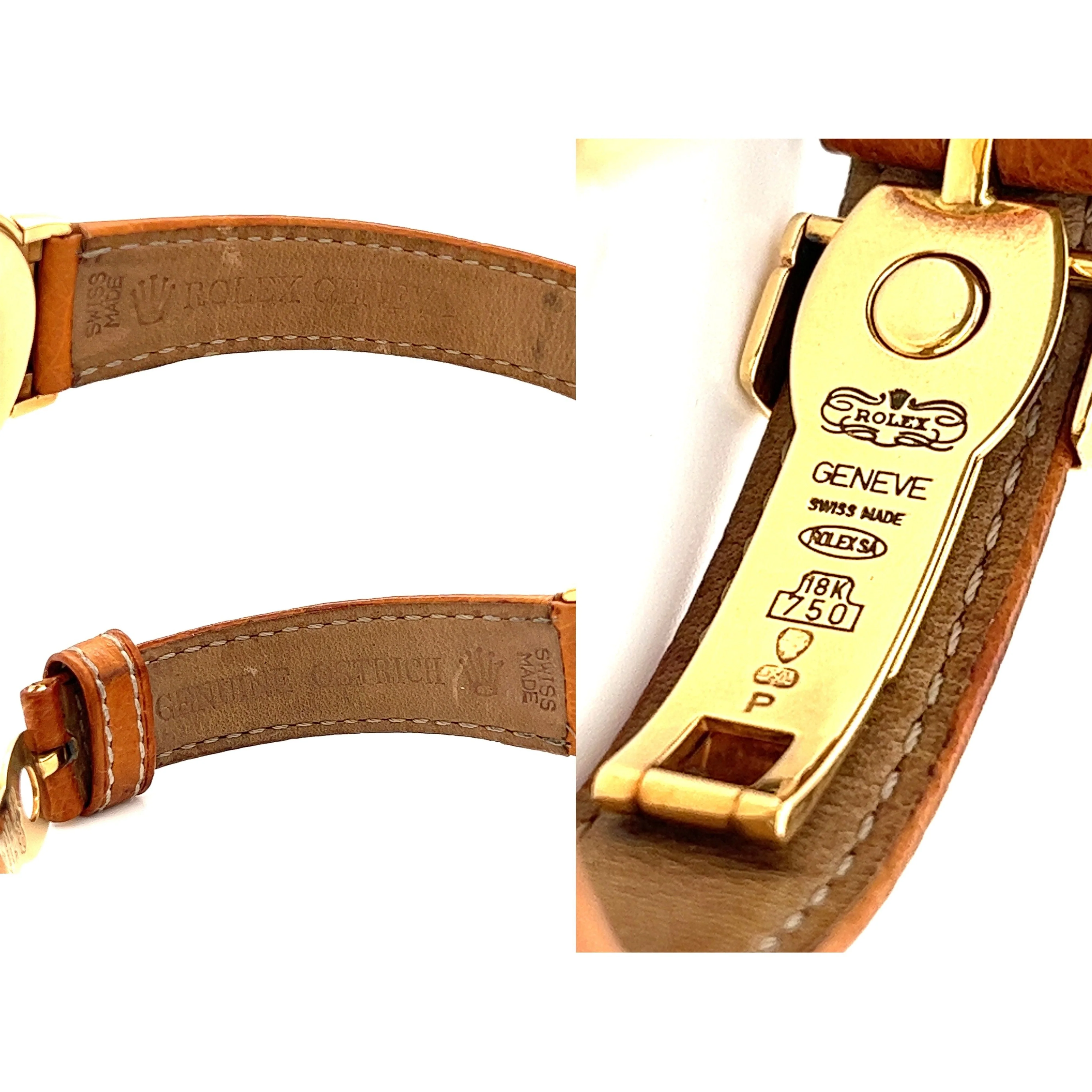 Rolex Cellini 6622 Watch In 18K Gold 33mm With Brown Leather Strap - Image 4