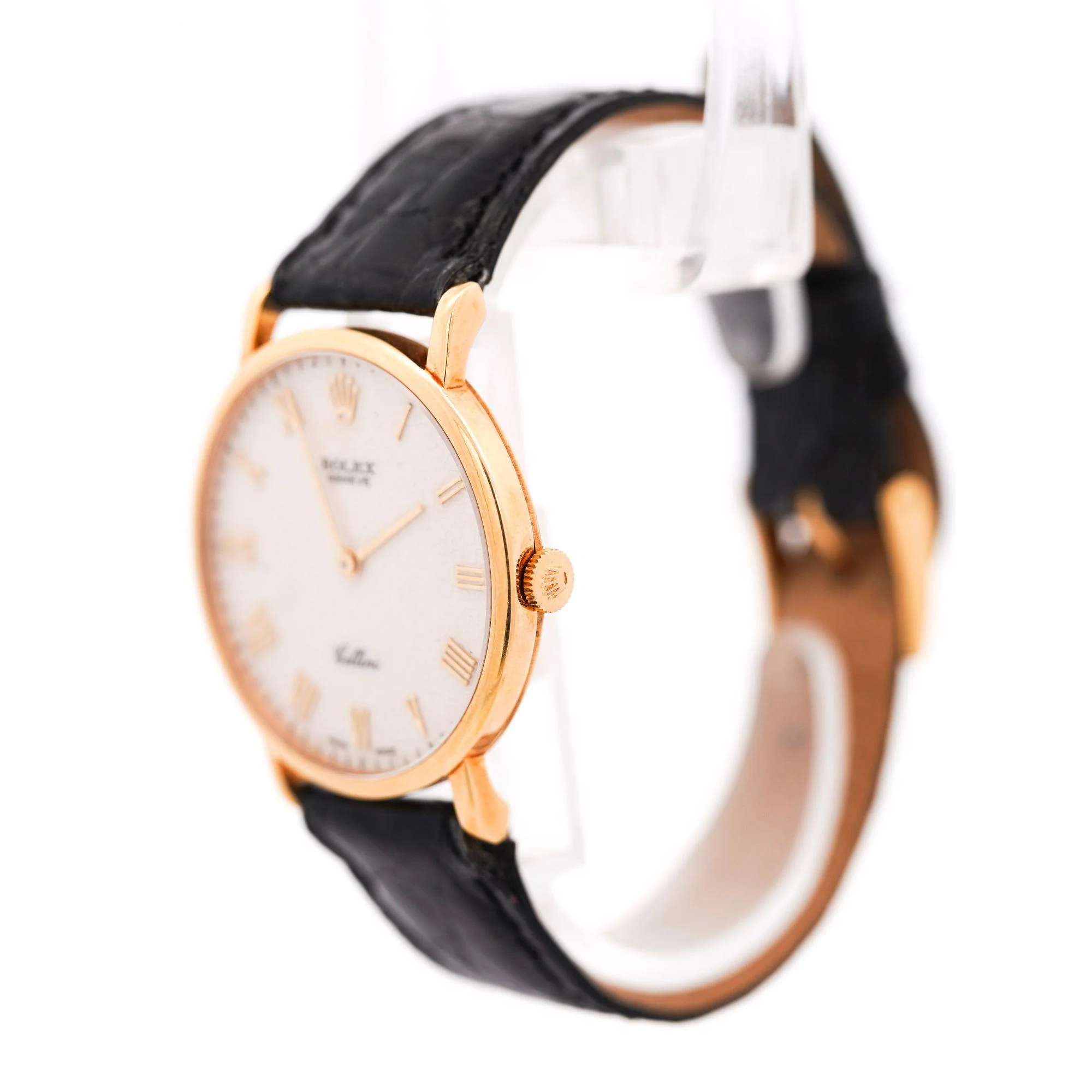 Rolex Cellini Ivory Jubilee 32mm Dial 18K Gold On Leather Watch - Image 5