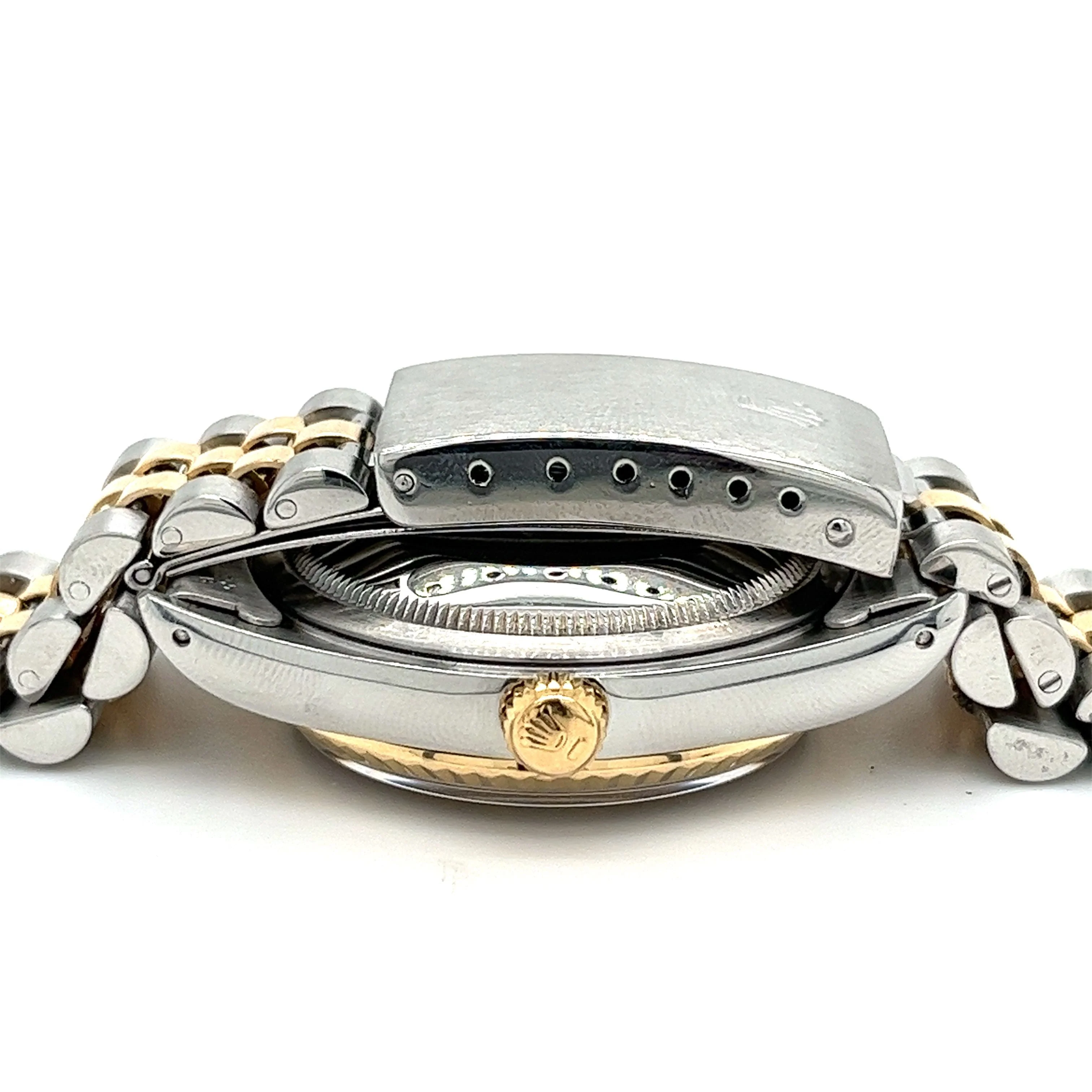 Rolex DateJust 36MM Champagne Tapestry Fluted Dial & Bezel in Two-Tone 18K And Stainless Steel With Jubilee Bracelet and Date and Rolex Box - Image 5