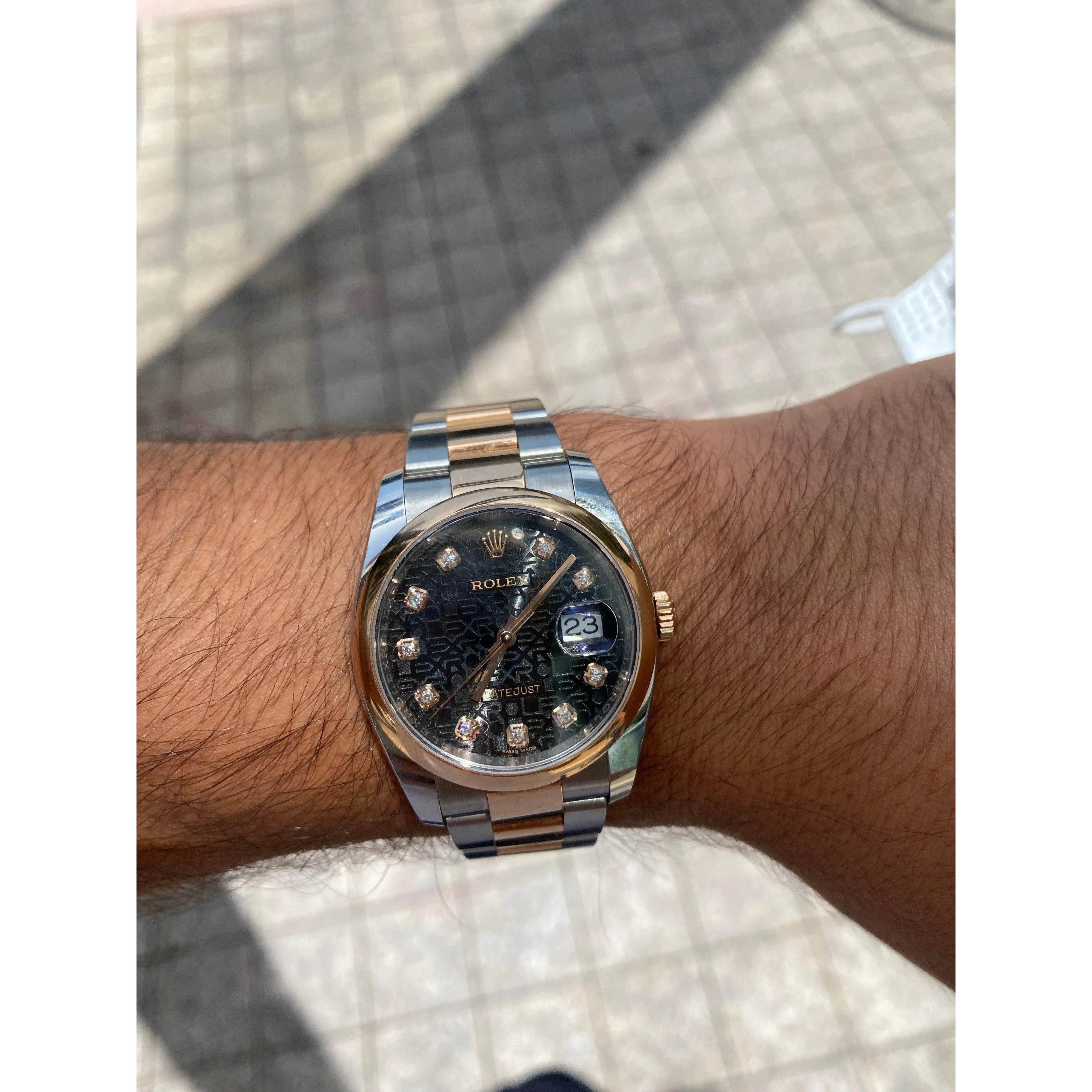 Rolex Datejust 36mm Dial and Jubilee Black Dial with Diamond Hour Markers - Image 5