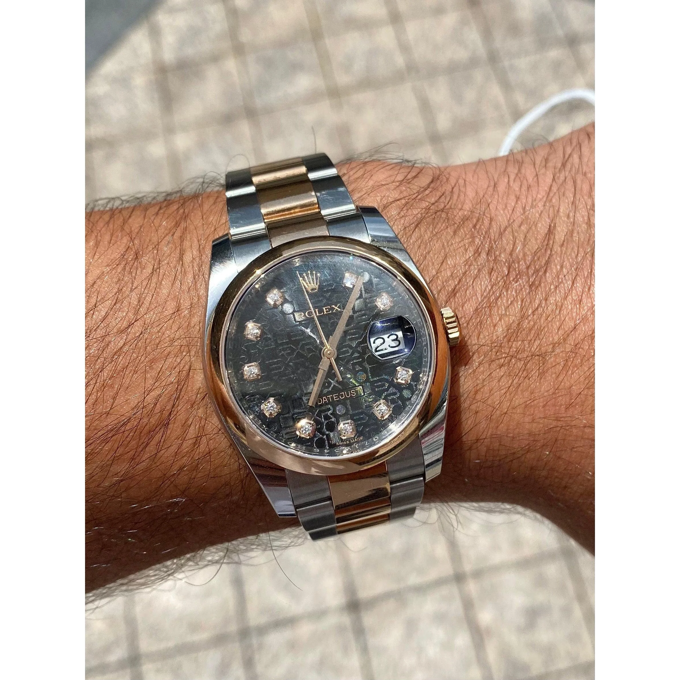 Rolex Datejust 36mm Dial and Jubilee Black Dial with Diamond Hour Markers - Image 6