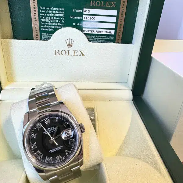 Rolex Datejust 36mm Ref 116200 Black Dial Watch Box Papers - Image 5
