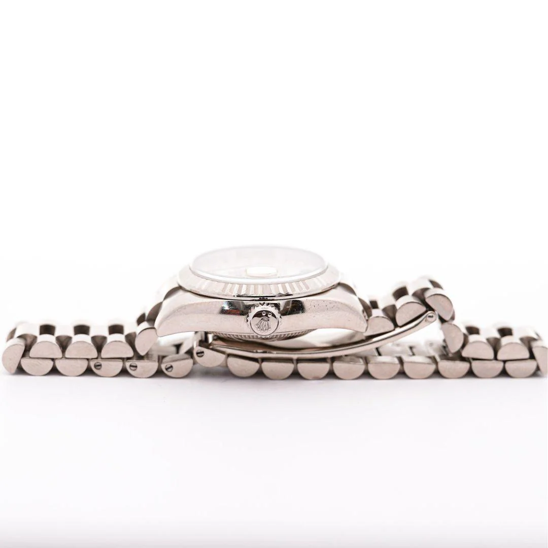 Rolex DateJust President Bracelet 26mm 18K White Gold Factory Diamond Dial - Image 5