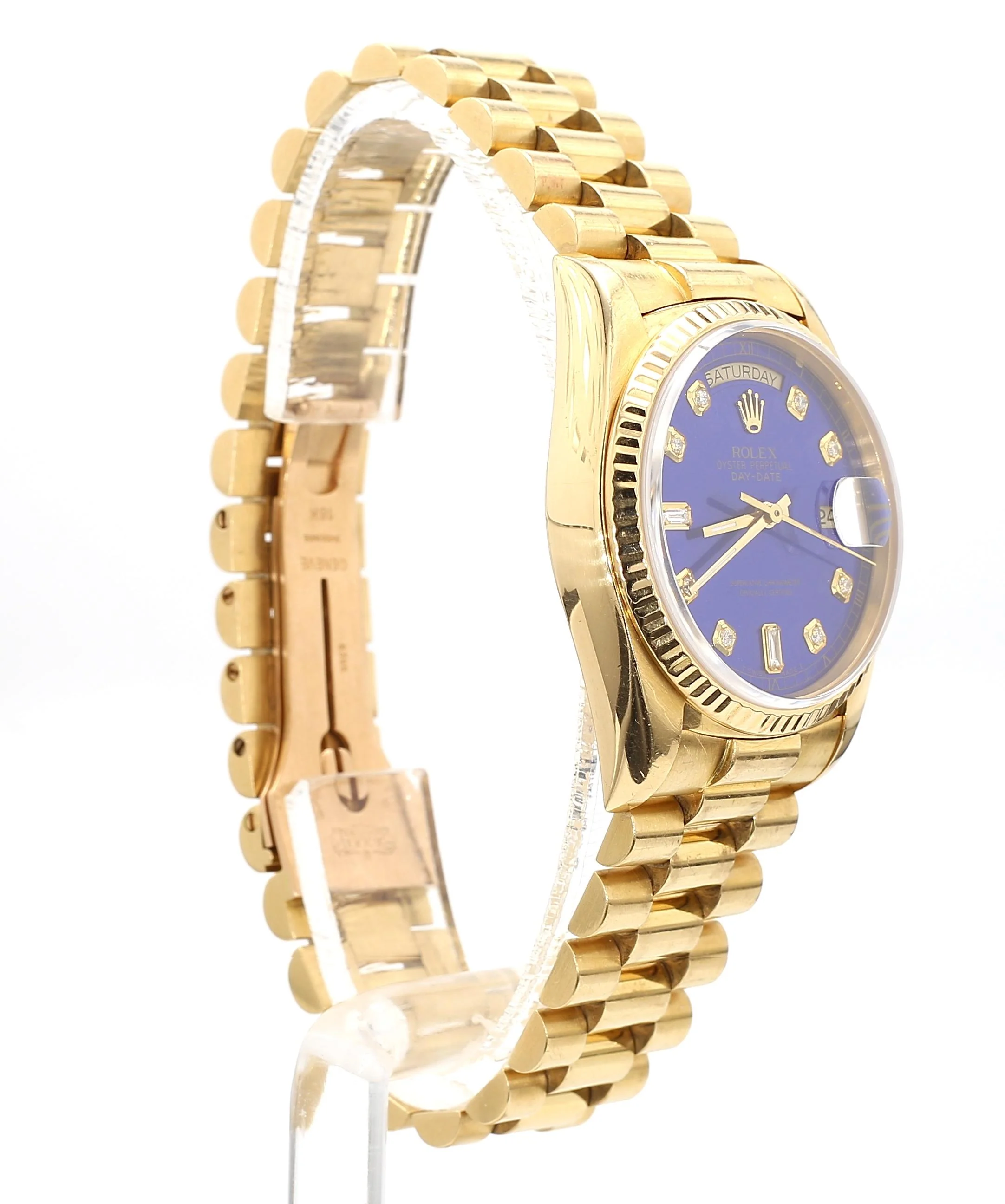 Rolex Day-Date 36mm 18038 Night Blue Diamond Dial 18K Gold Watch - Image 7