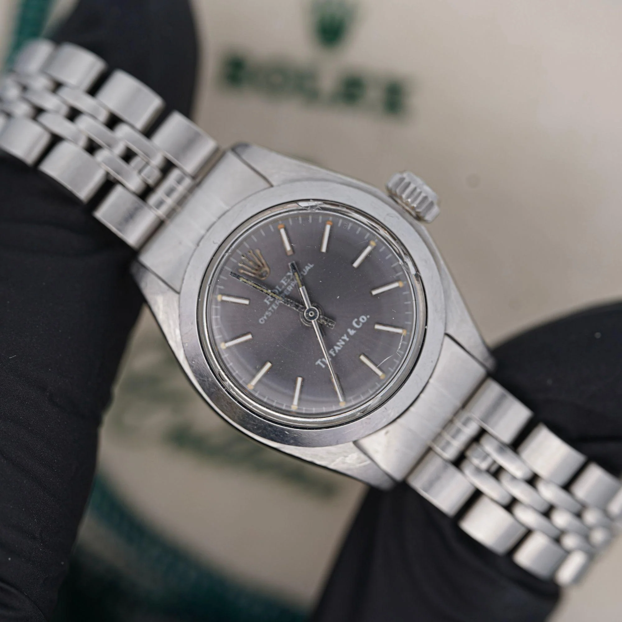 Rolex For Tiffany & Co. Oyster Perpetual 6718 24mm Steel Watch - Image 2