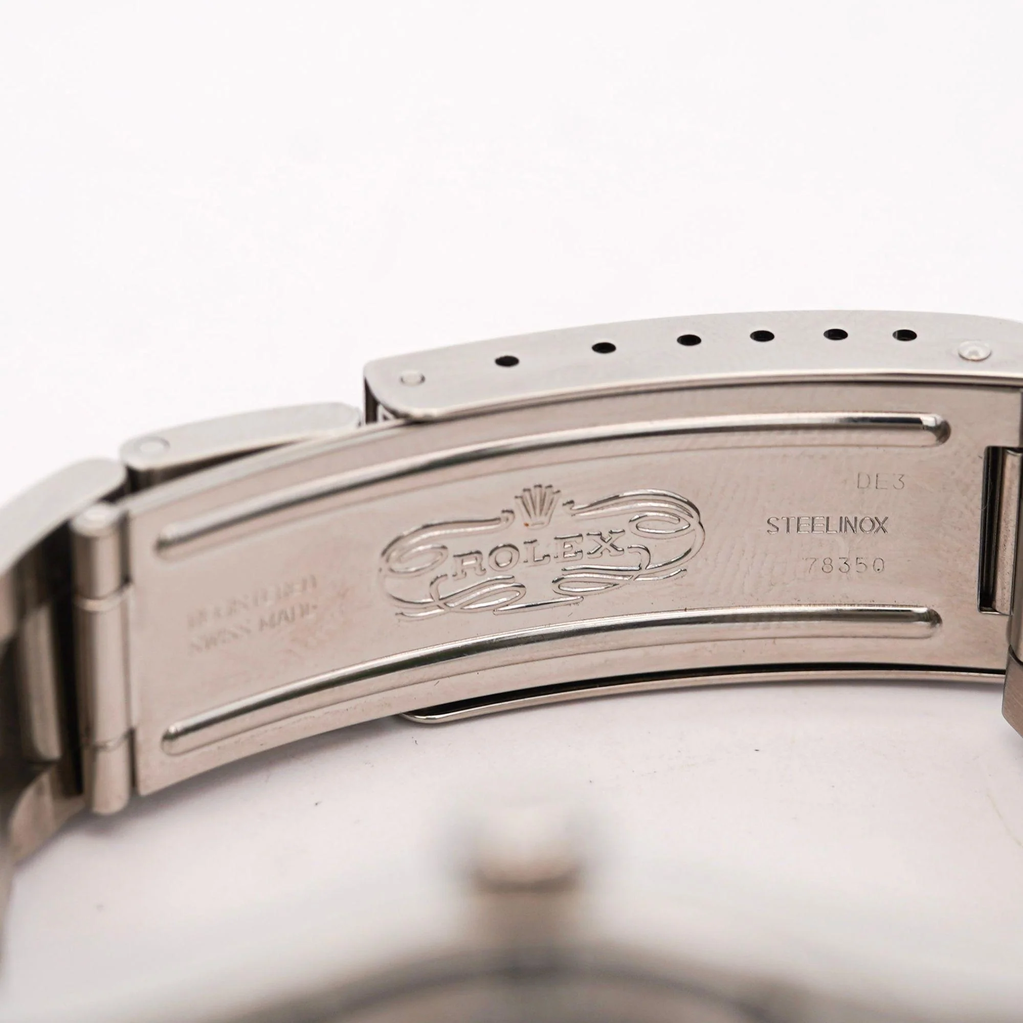 Rolex OP Date 15210 Steel Blue Dial Engine Turned Bezel Watch - Image 5