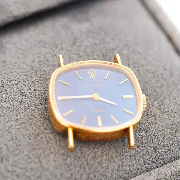Rolex Orchid Blue Dial 18K Yellow Gold Vintage Cocktail Ladies Watch Face - Image 5