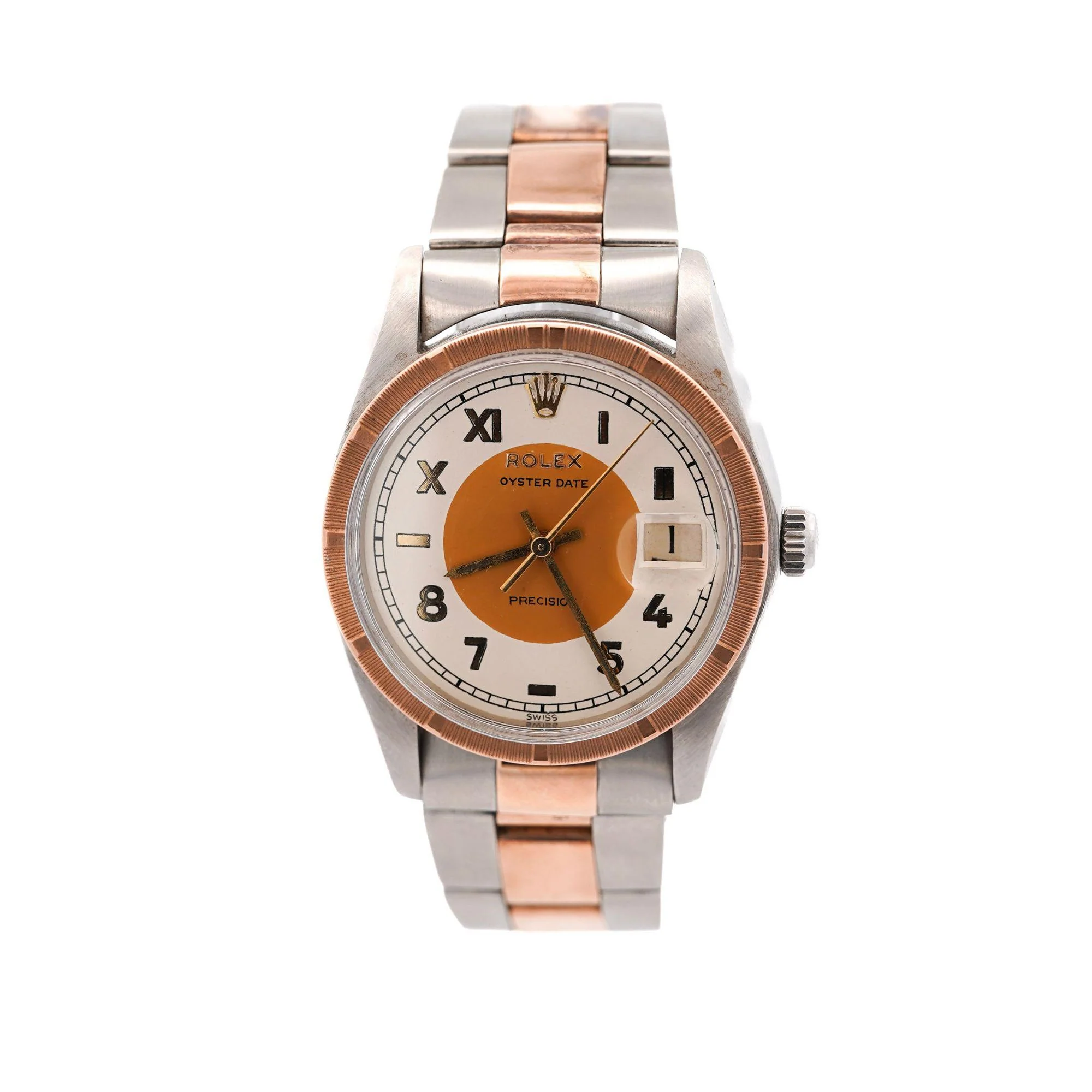 Rolex Oyster Precision 34mm Two-Tone Rose Gold Steel Rare Dial 1978 Watch