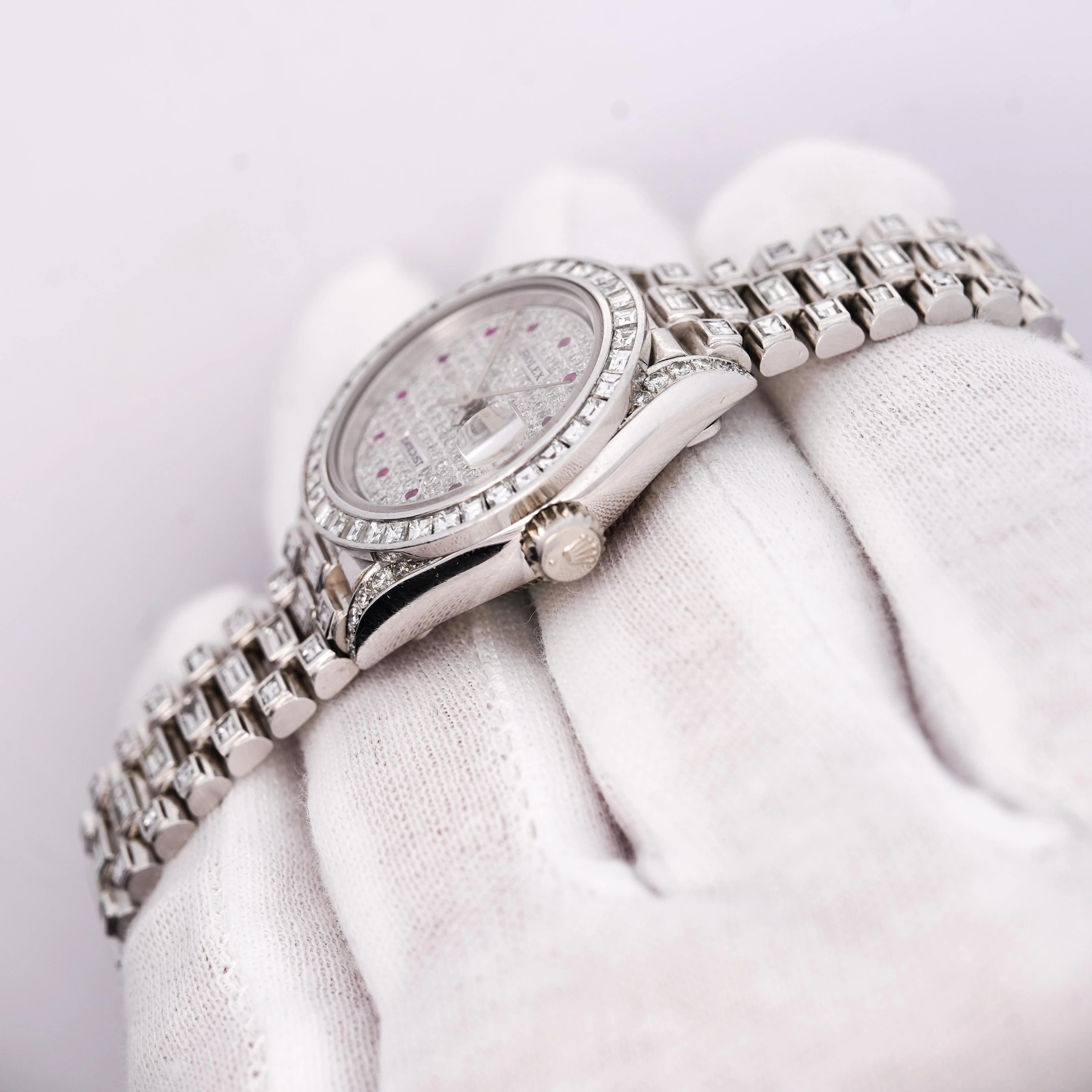 Rolex Platinum DateJust Presidential Watch 15 Carat Diamond 26mm - Image 10