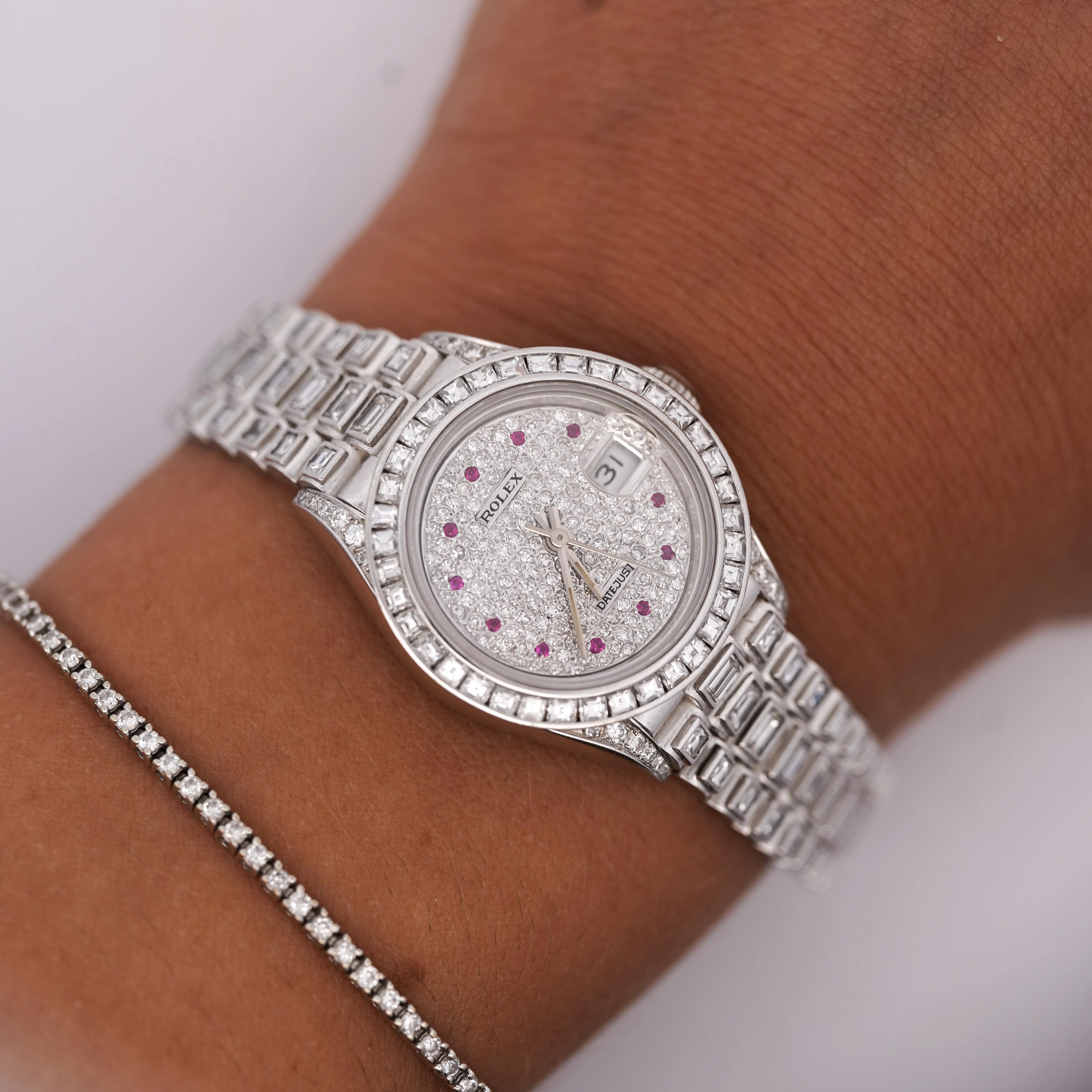 Rolex Platinum DateJust Presidential Watch 15 Carat Diamond 26mm - Image 11