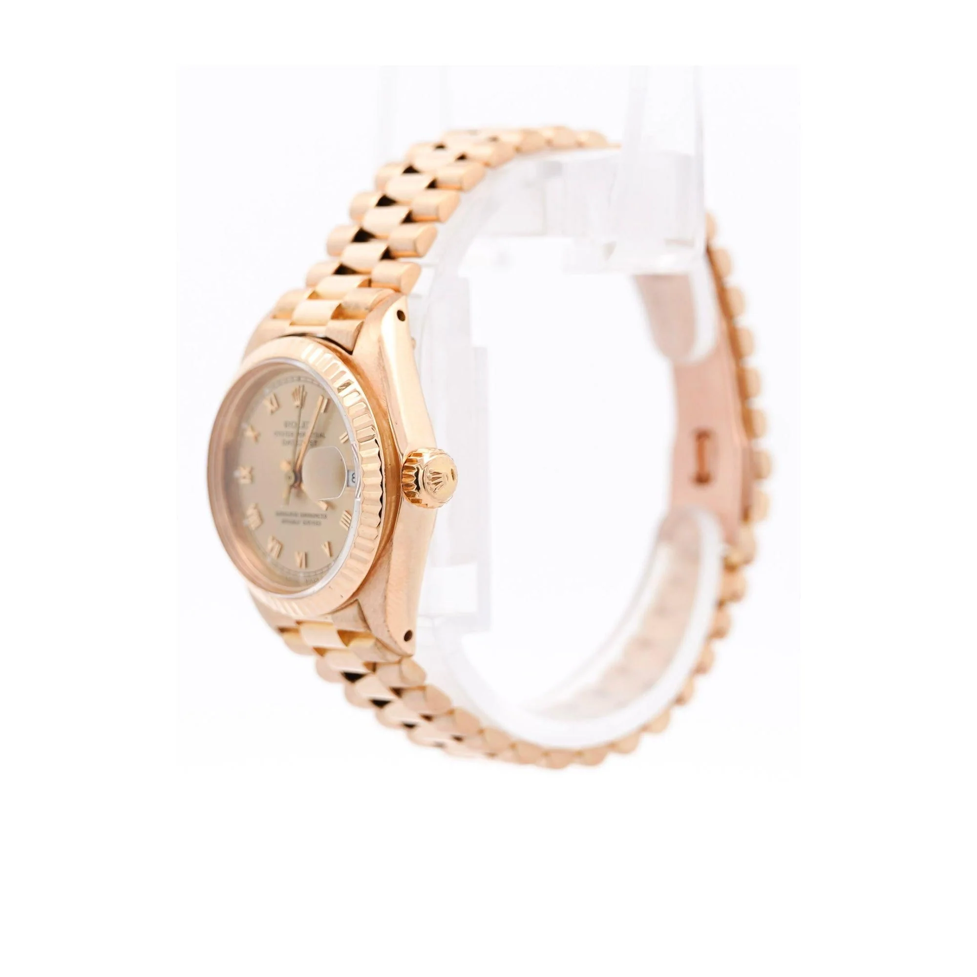 Rolex President Datejust 26mm Fluted 18K Gold Ladies Watch - Image 7