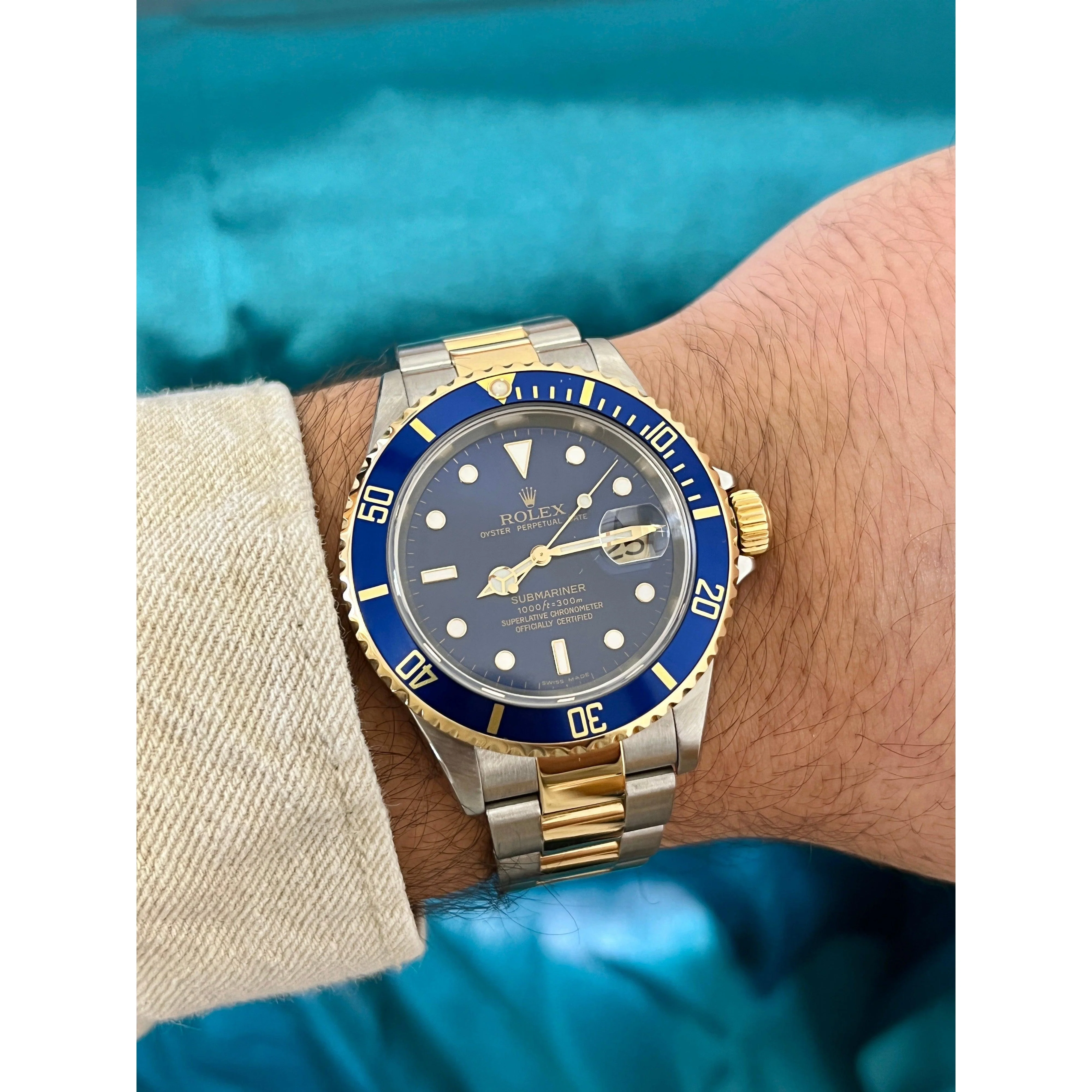 Rolex Submariner Date Blue Dial 40MM Ref. 16613 in 2-Tone Oyster Bracelet | Pre-Owned - Image 7