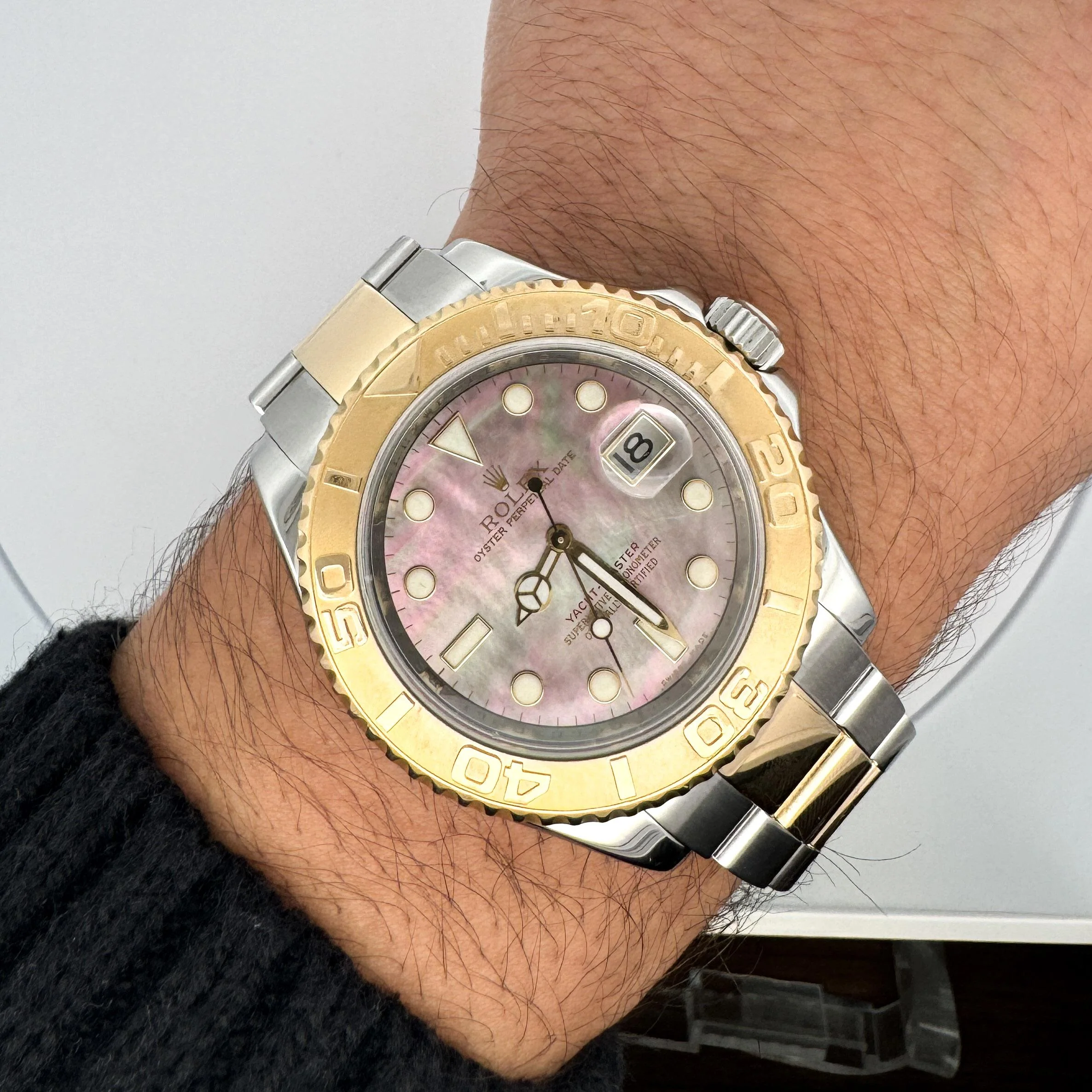 Rolex Yacht-Master 40 16623 Factory Black Mother of Pearl Dial 2 Tone Watch - Image 2