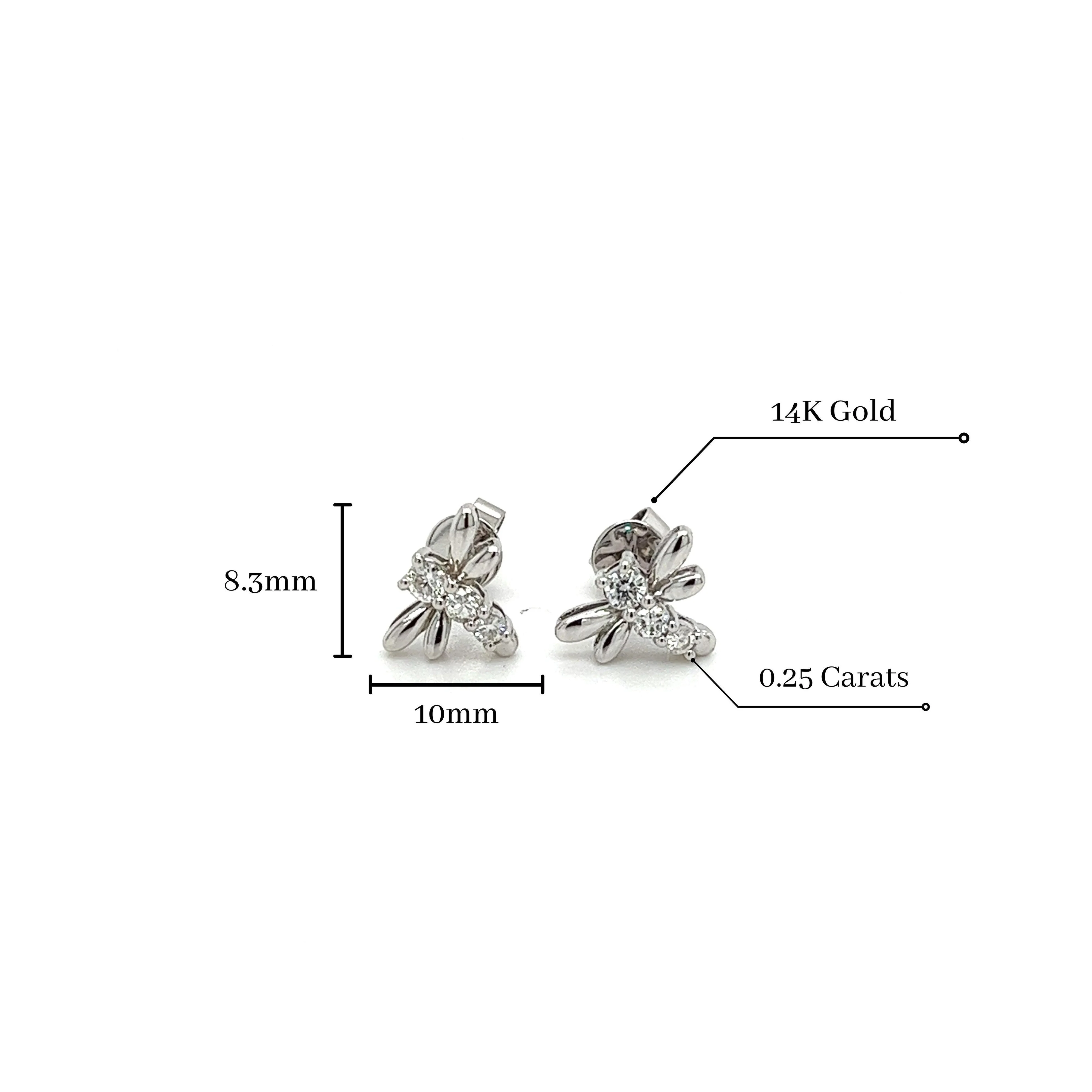 Ruby Dragonfly Stud Earrings in 14K Gold - Image 10