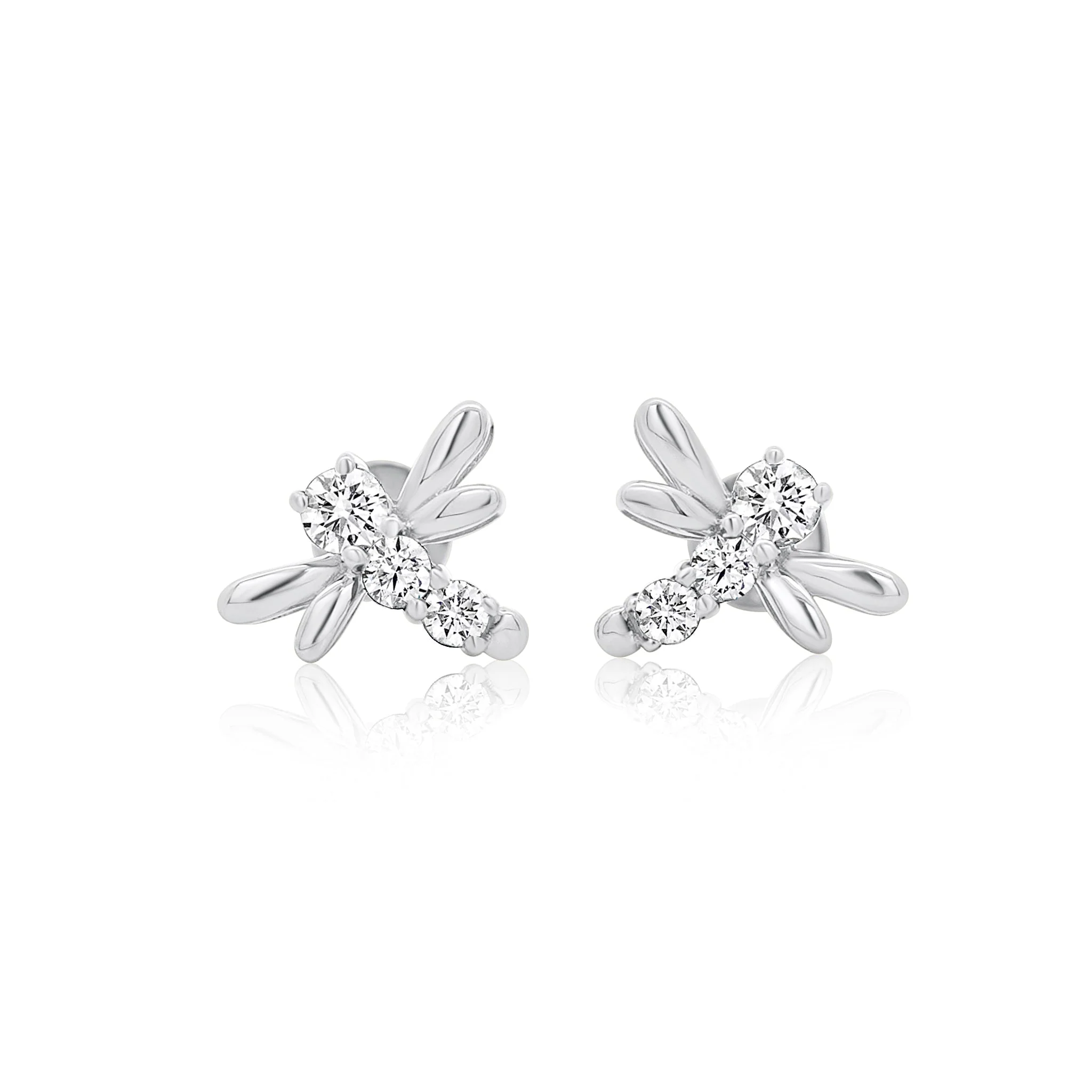 Ruby Dragonfly Stud Earrings in 14K Gold - Image 8