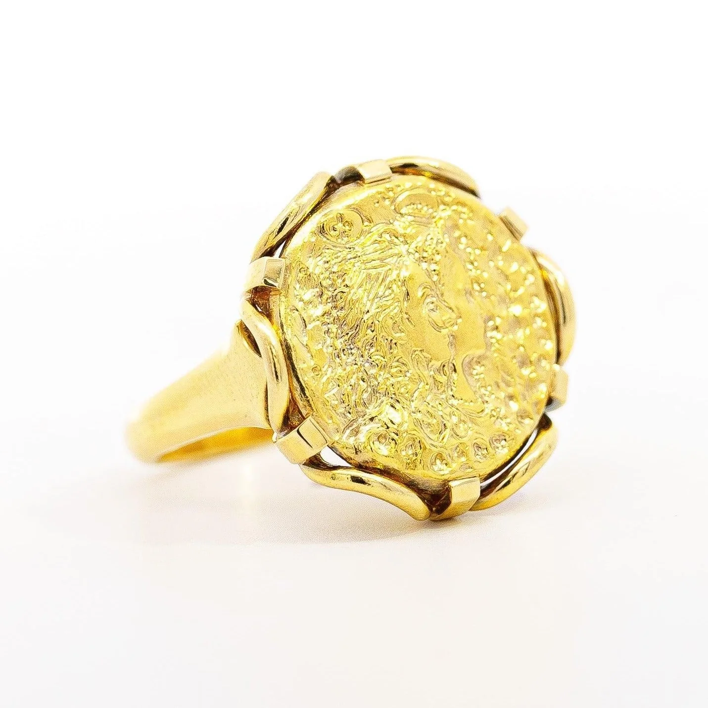 Salvador Dali For Piaget 'Dalí d'Or' 22K Gold Coin Ring in 18K Gold Setting | Retailed by Van Cleef & Arpels at Bergdorf Goodman Paris Jewels Boutique - Image 2