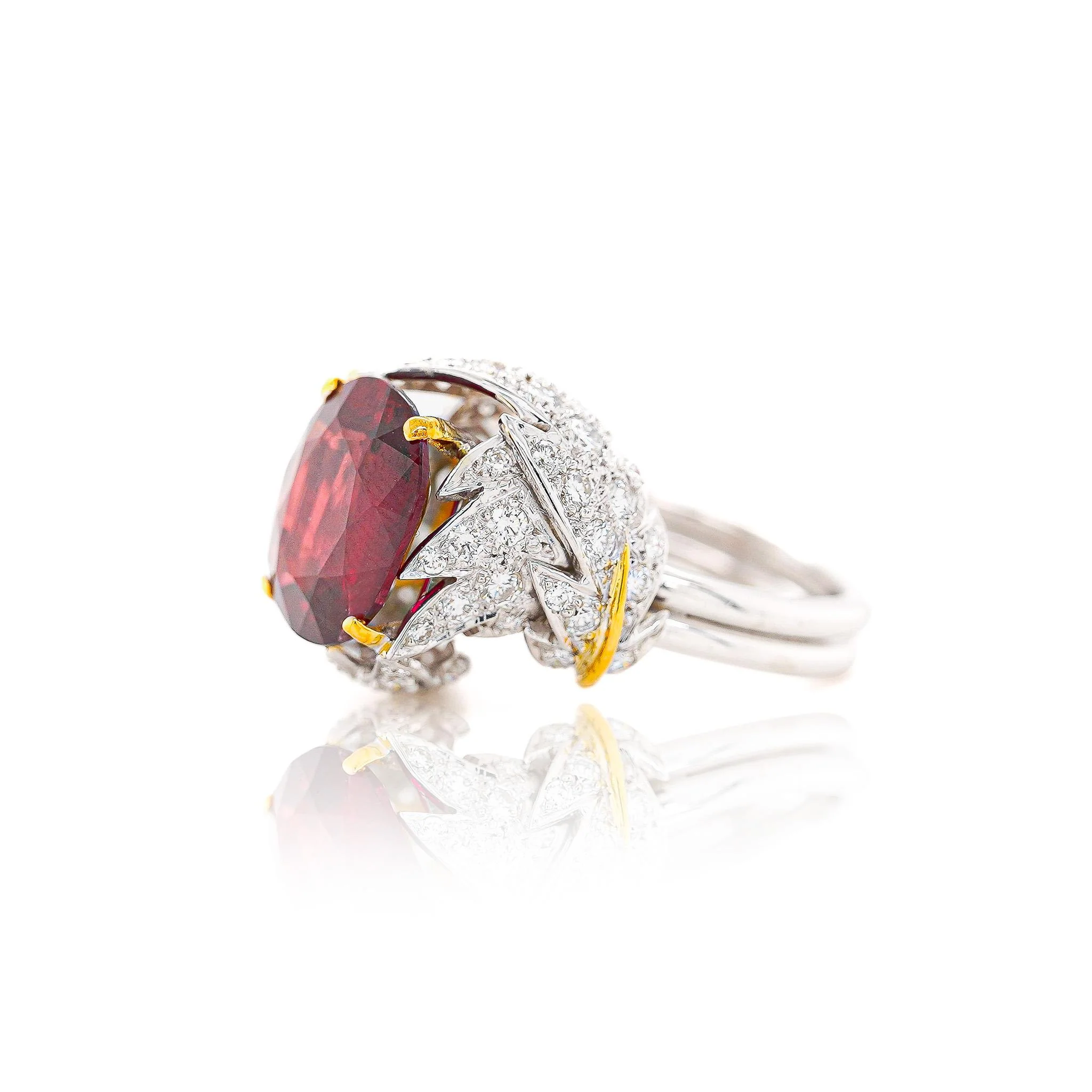Schlumberger For Tiffany & Co. No Heat 6 Carat Ruby and Diamond Ring - Image 6