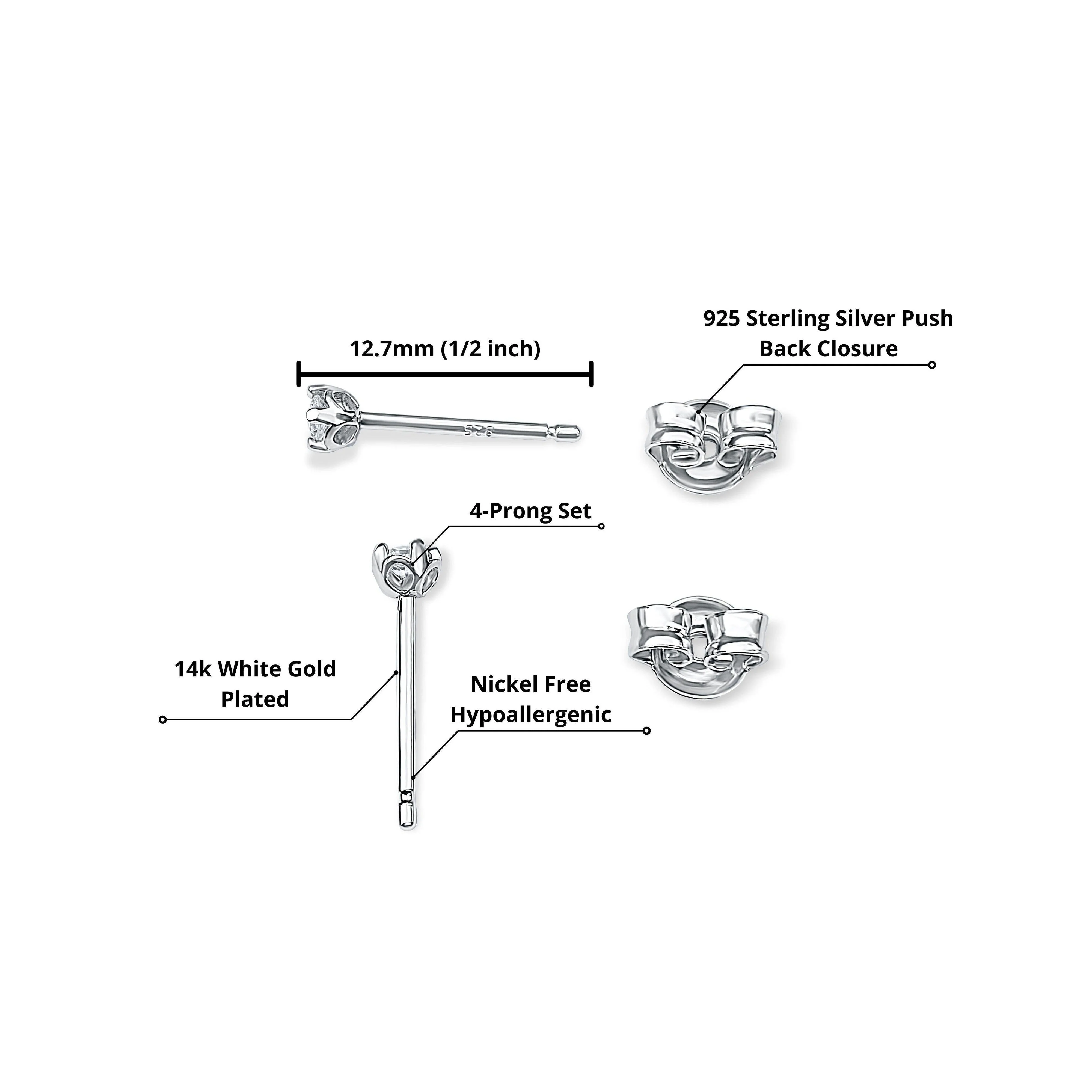 Single Stud 2.5mm Round Tiny Natural Diamond Earring in 925 Sterling Silver - Image 4