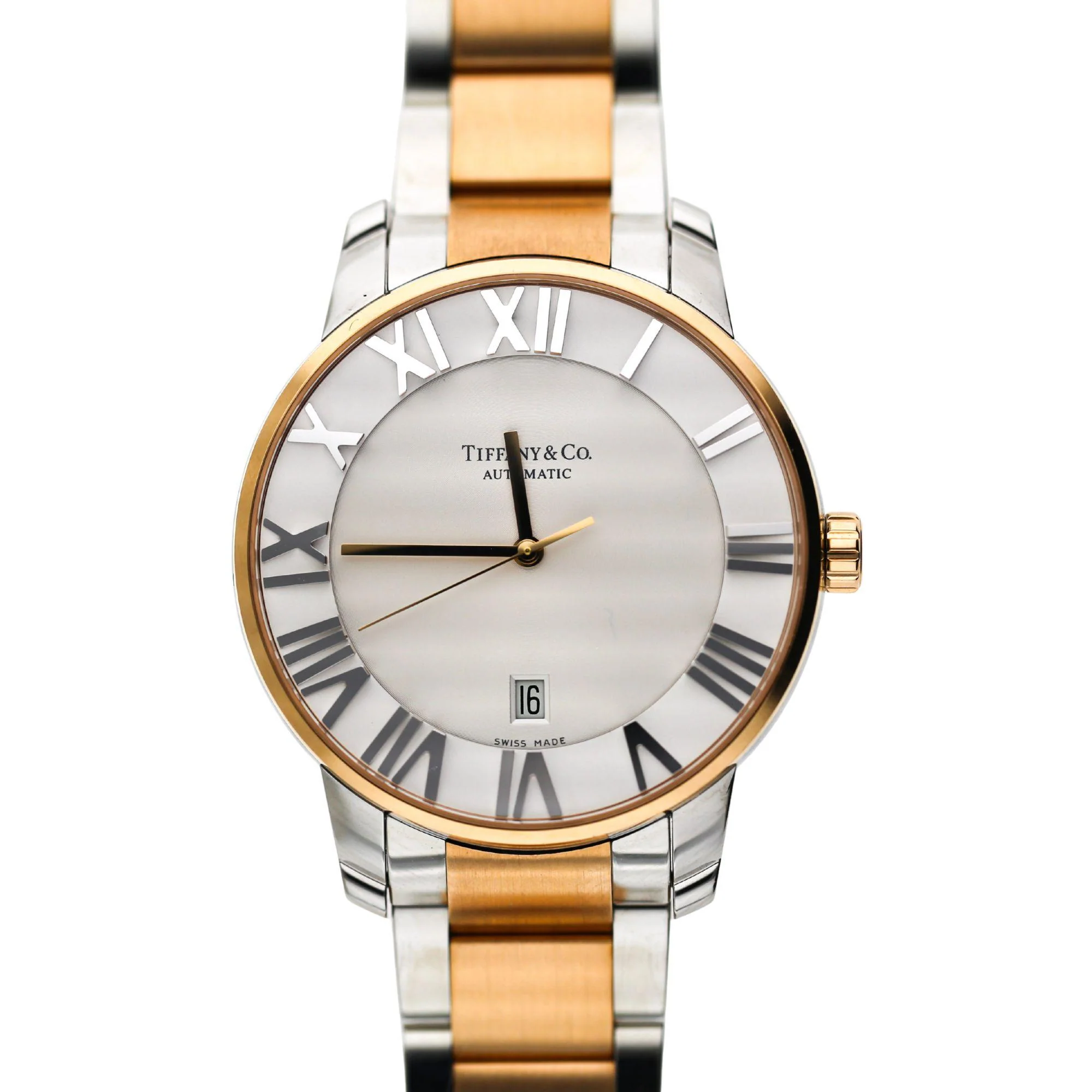 Tiffany & Co Atlas T1115 42mm Automatic 18K Rose Gold Steel 2 Tone Watch - Image 3