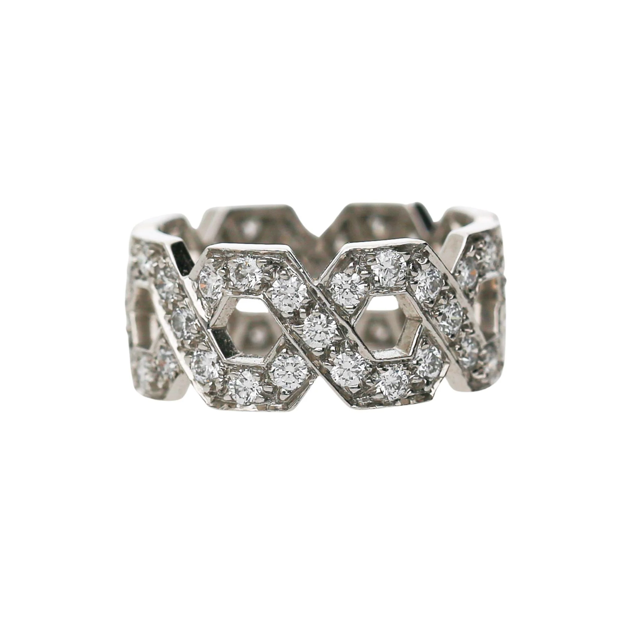 Tiffany & Co Hexagon 1.2 Carat Diamond Platinum Eternity Band Ring - Image 6