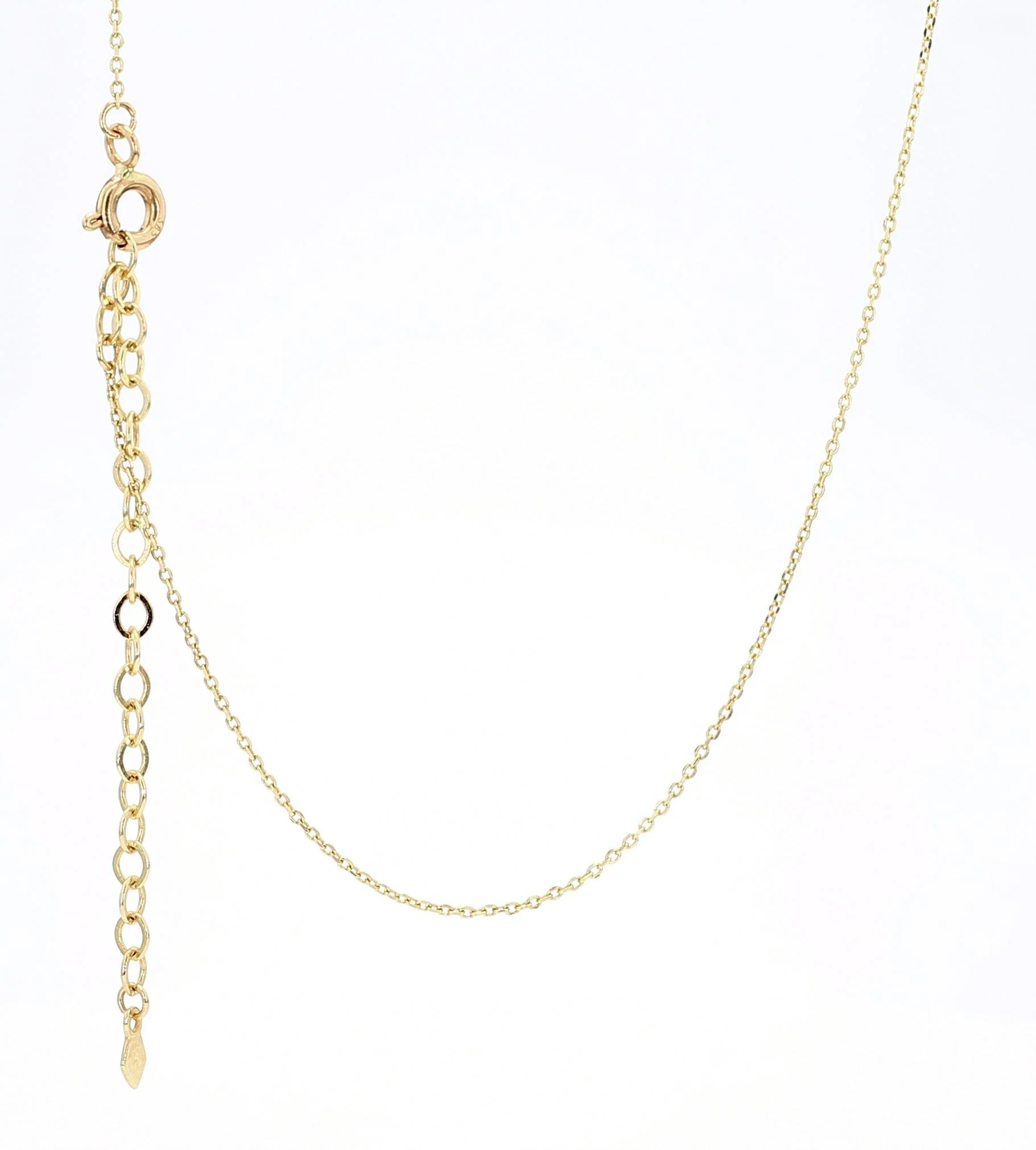 Tilted Initial 14K Gold Pendant Cable Chain Necklace - Image 4