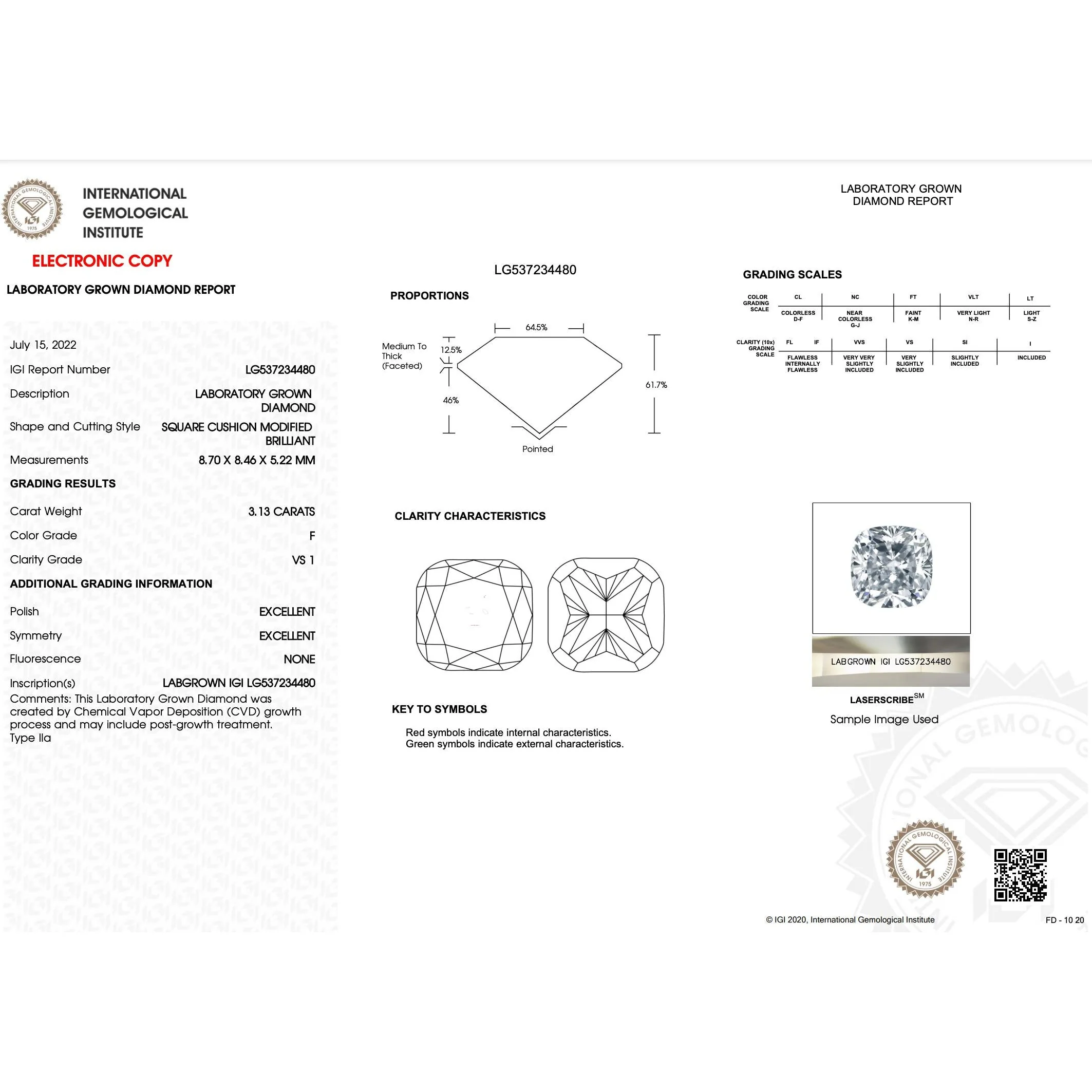 Tilted Square Frame 3.13CT Cushion Cut Lab Grown Diamond Ring - Image 5