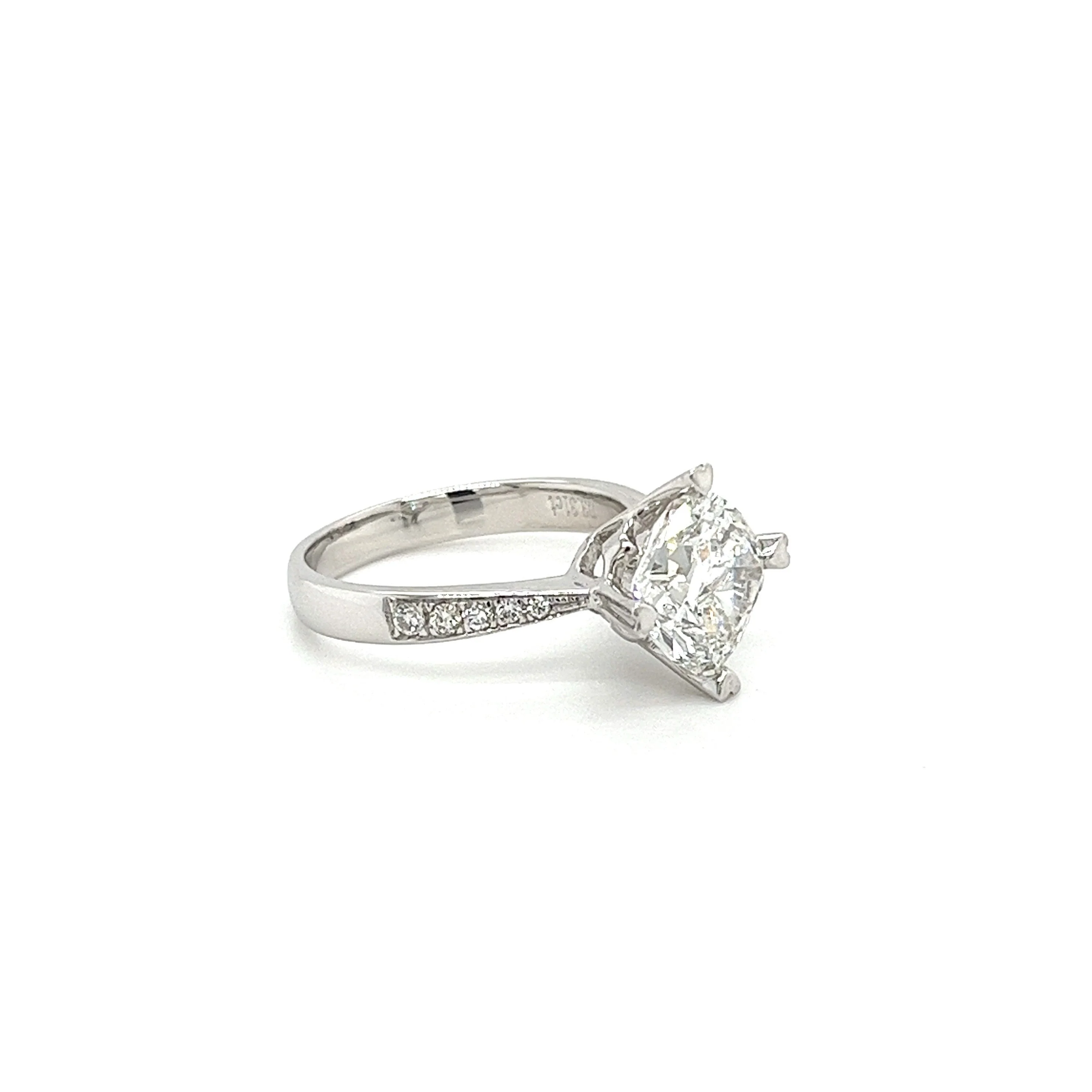 Tilted Square Frame 3.31CT Cushion Cut Lab Grown Diamond Ring - Image 2