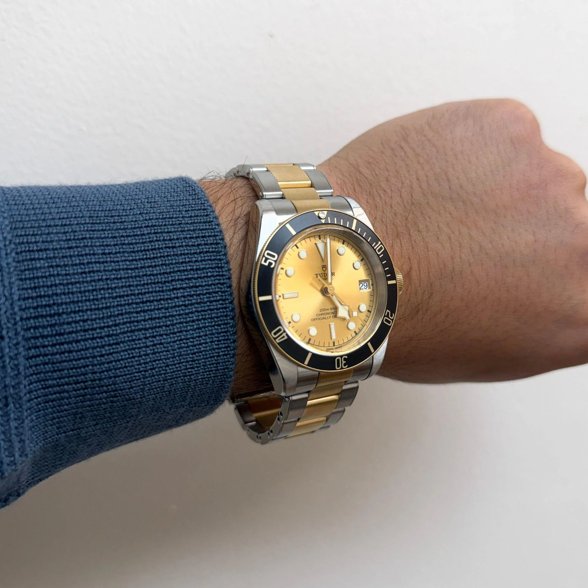 Tudor Black Bay S&G Two-Tone Champagne Dial Automatic Diver Watch Full Set - Image 9