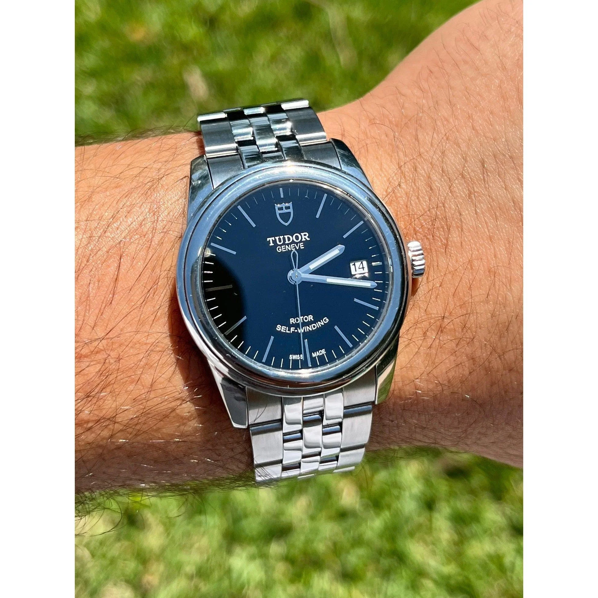 Tudor Glamour Date 55000 Black Dial 36mm Mens Watch w/ Box and Card - Image 4