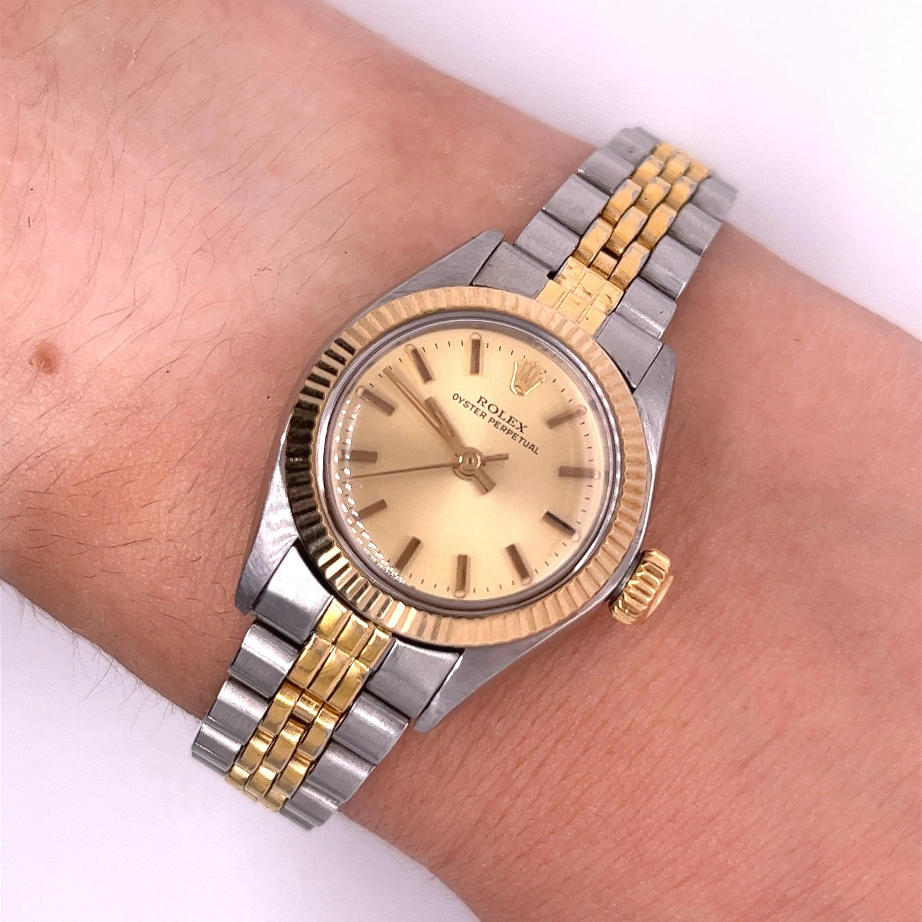 Two Tone Ladies Rolex Ref. 6619 25mm Dial Oyster Perpetual Watch - Image 7