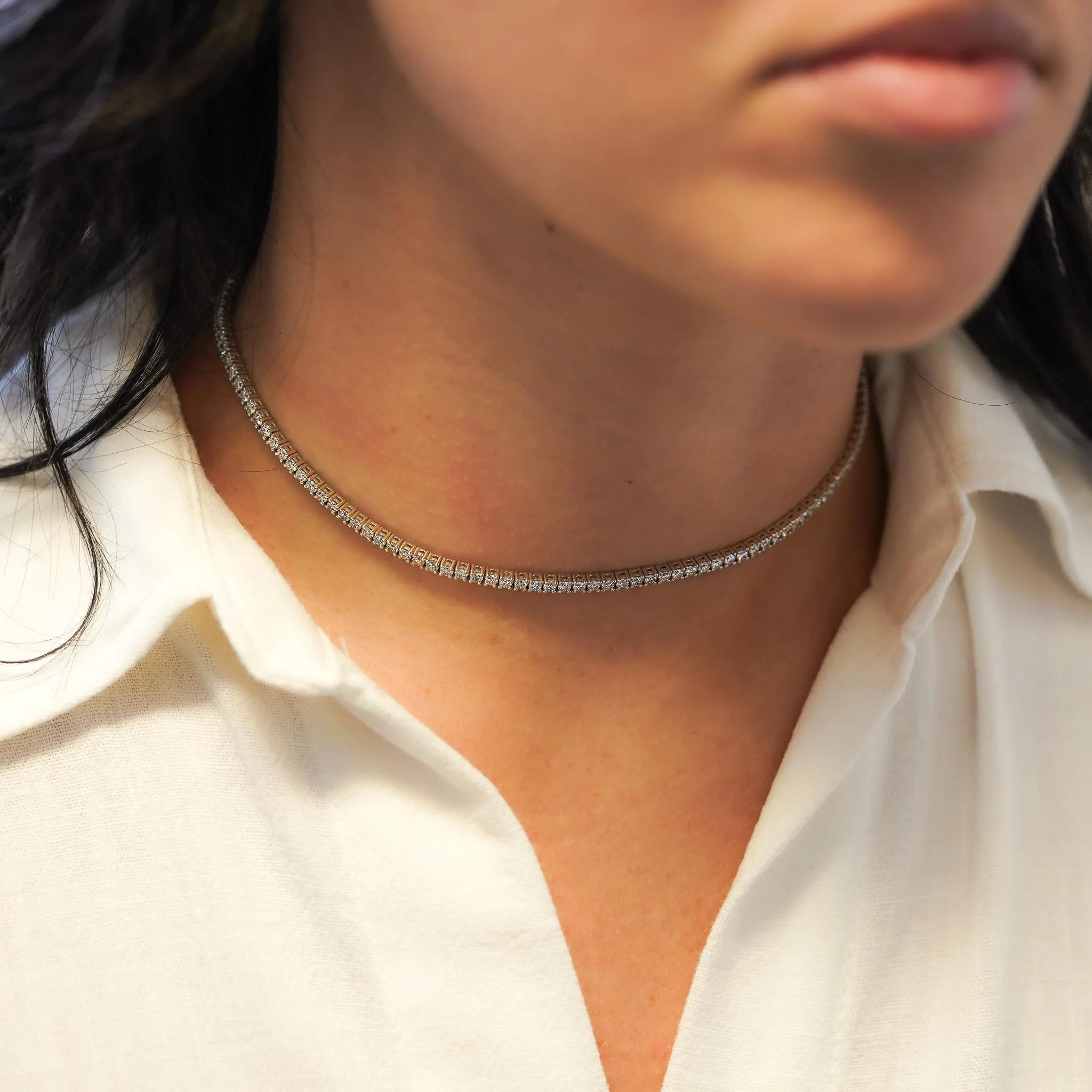 Two Way Diamond Tennis Choker + Double Wrap Bracelet - Image 14