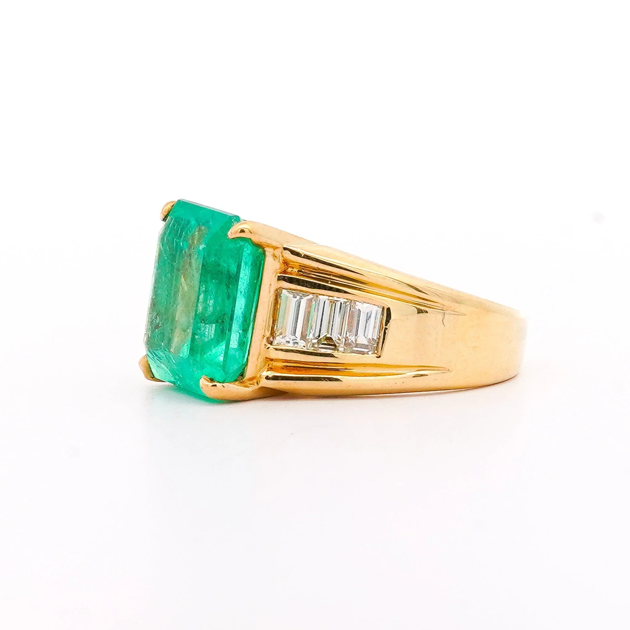GIA 8.64 Ct Colombian Emerald & Diamond Men's Ring 18K Gold - Image 3