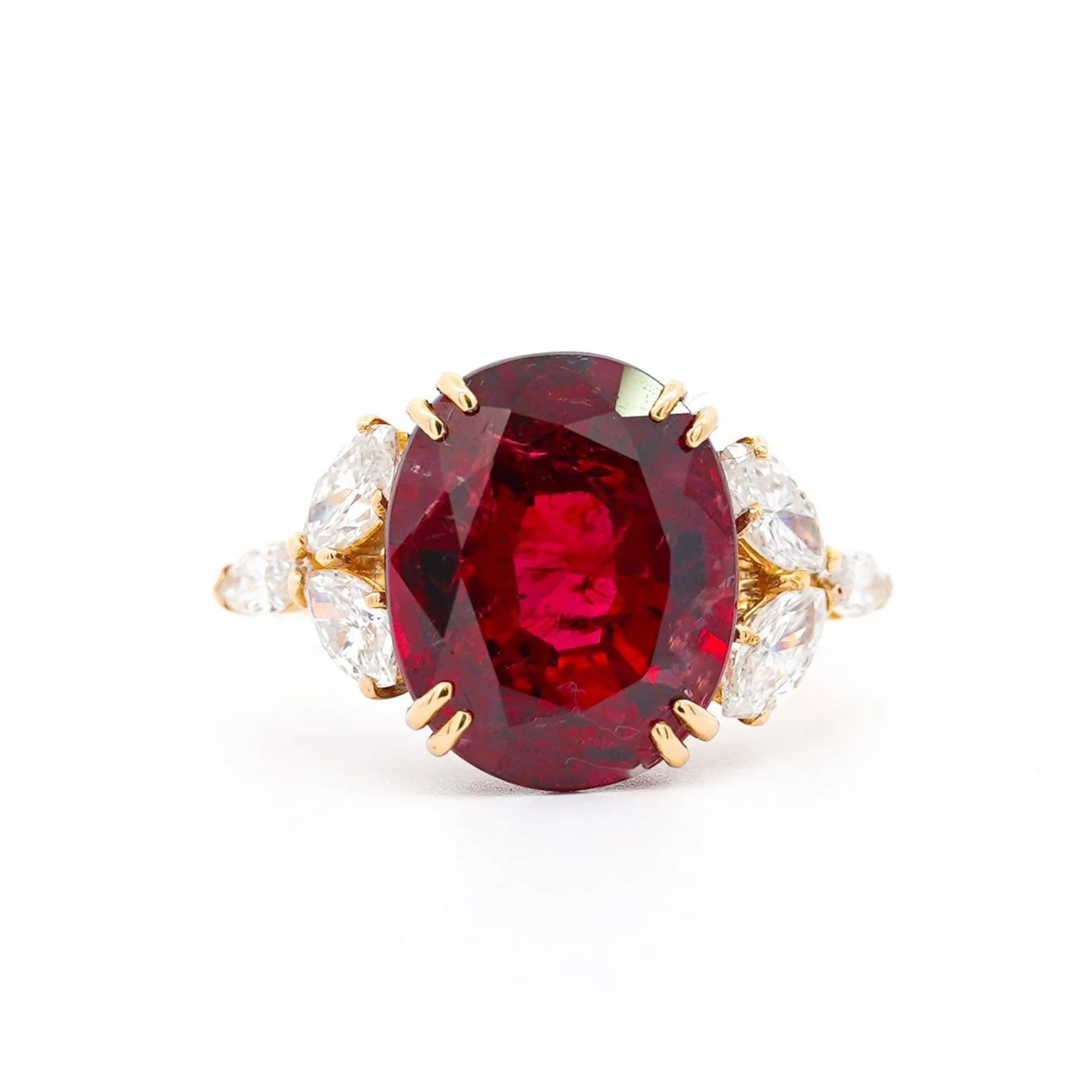 Van Cleef & Arpels 8.85 Carat No Heat Oval Ruby in 18k Yellow Gold Ring