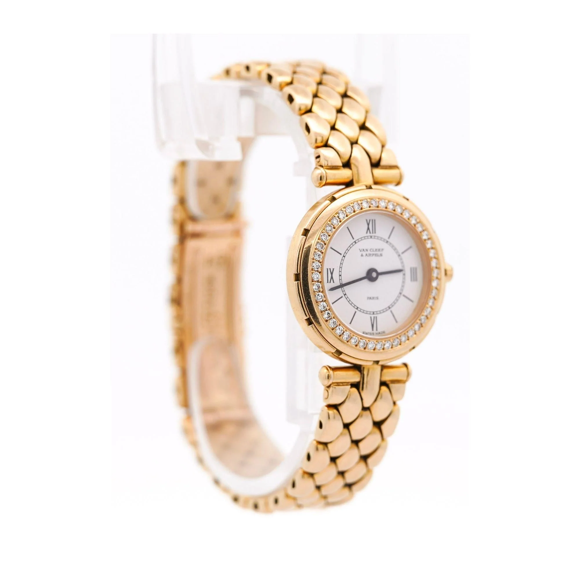 Van Cleef & Arpels La Collection 18K Gold Diamond Bezel Ladies Watch - Image 3