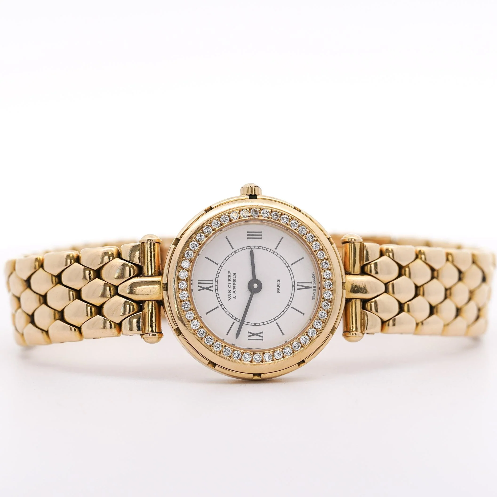 Van Cleef & Arpels La Collection 18K Gold Diamond Bezel Ladies Watch - Image 7