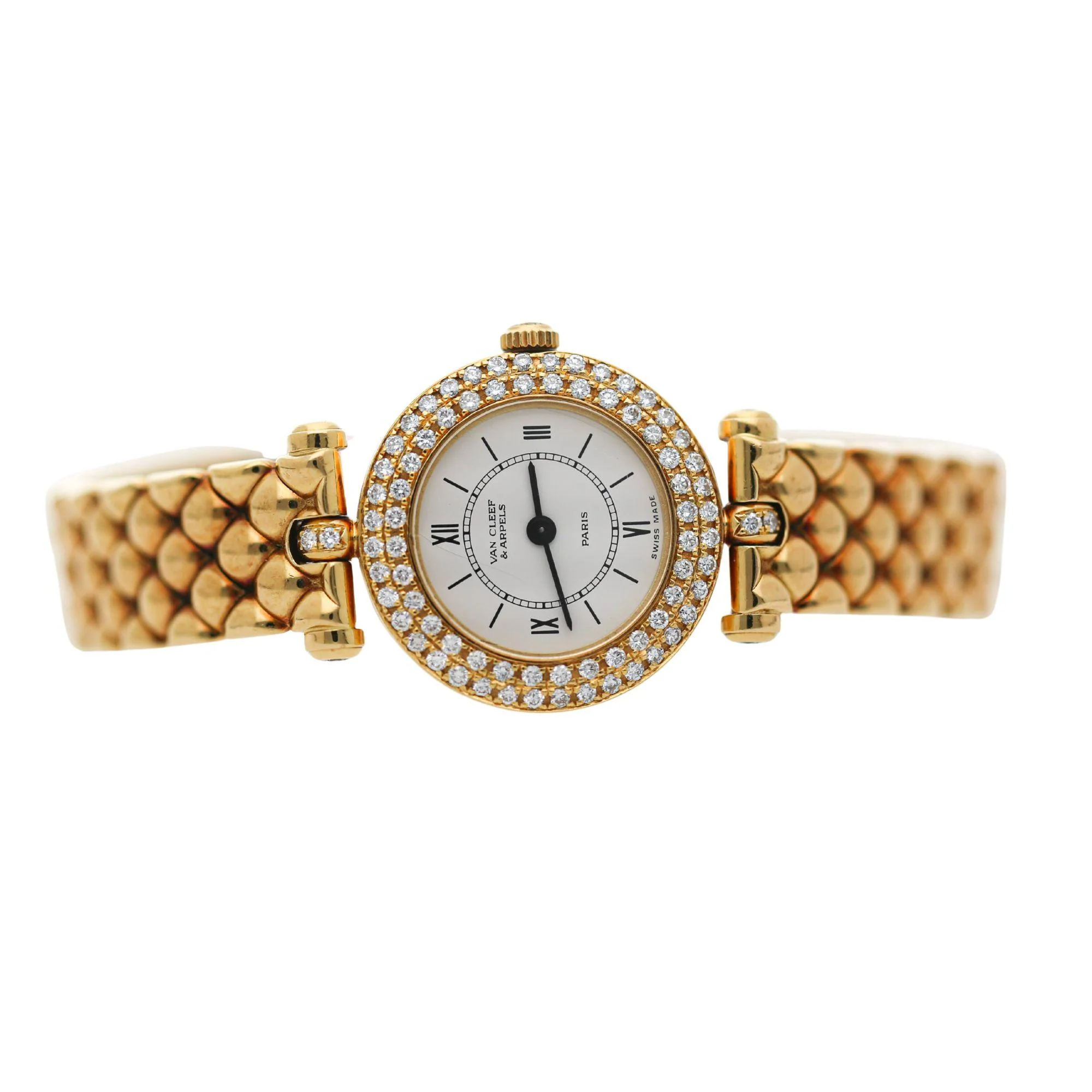 Van Cleef & Arpels Paris Classique 18K Gold Diamond Bezel Ladies Watch - Image 4
