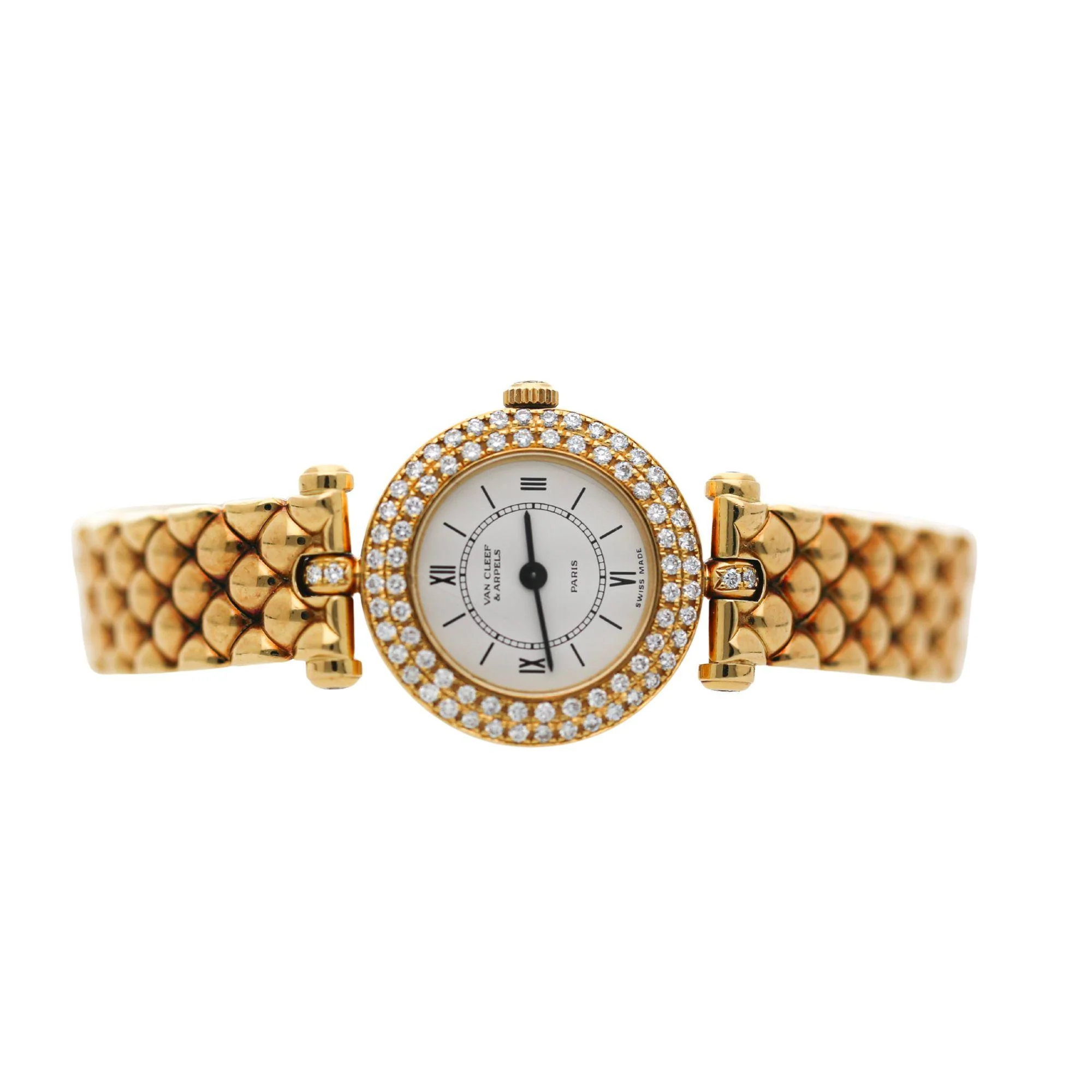 Van Cleef & Arpels Paris Classique 18K Gold Diamond Bezel Ladies Watch - Image 6