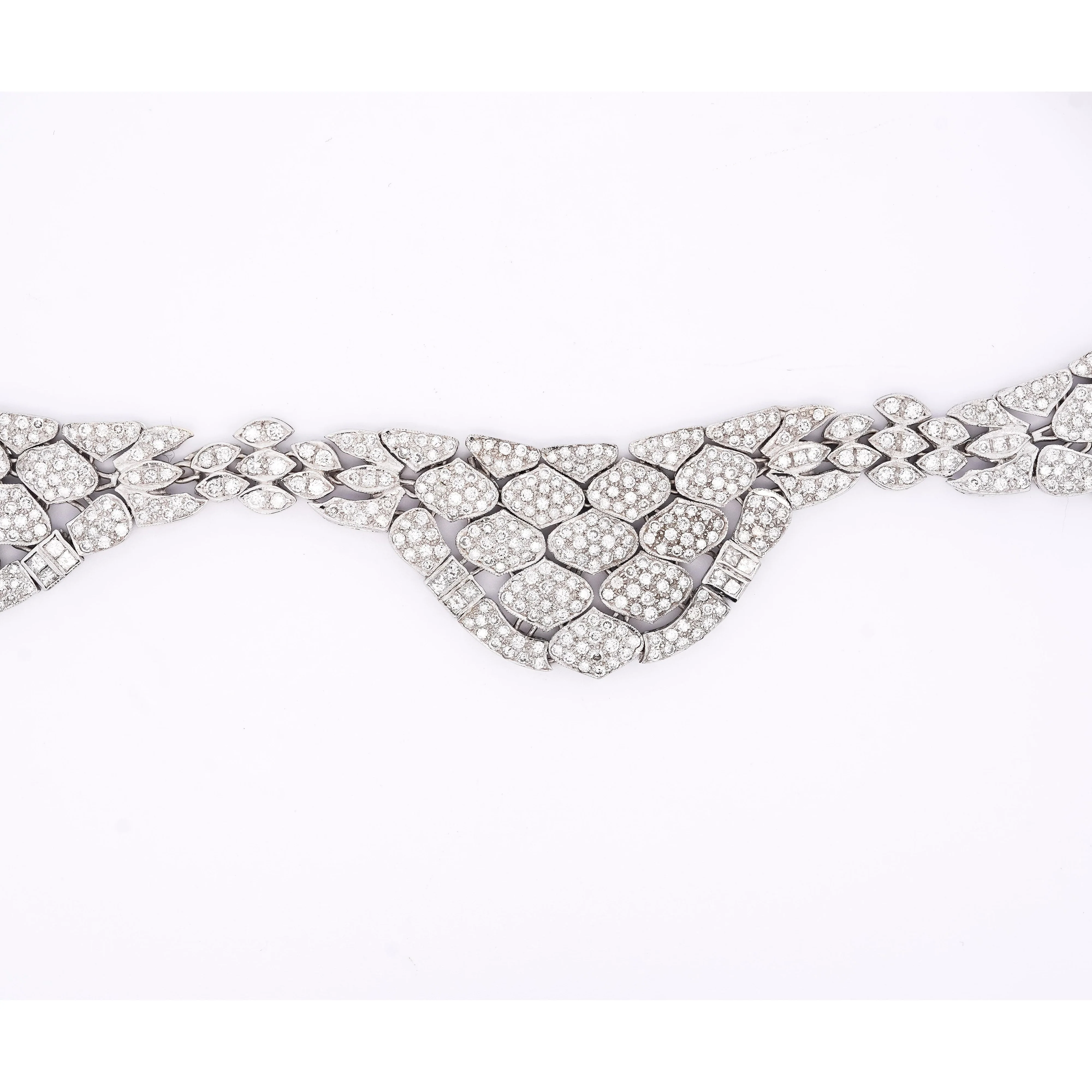 Vintage 17.6 Carat Round Diamond Pave Choker Necklace - Image 2