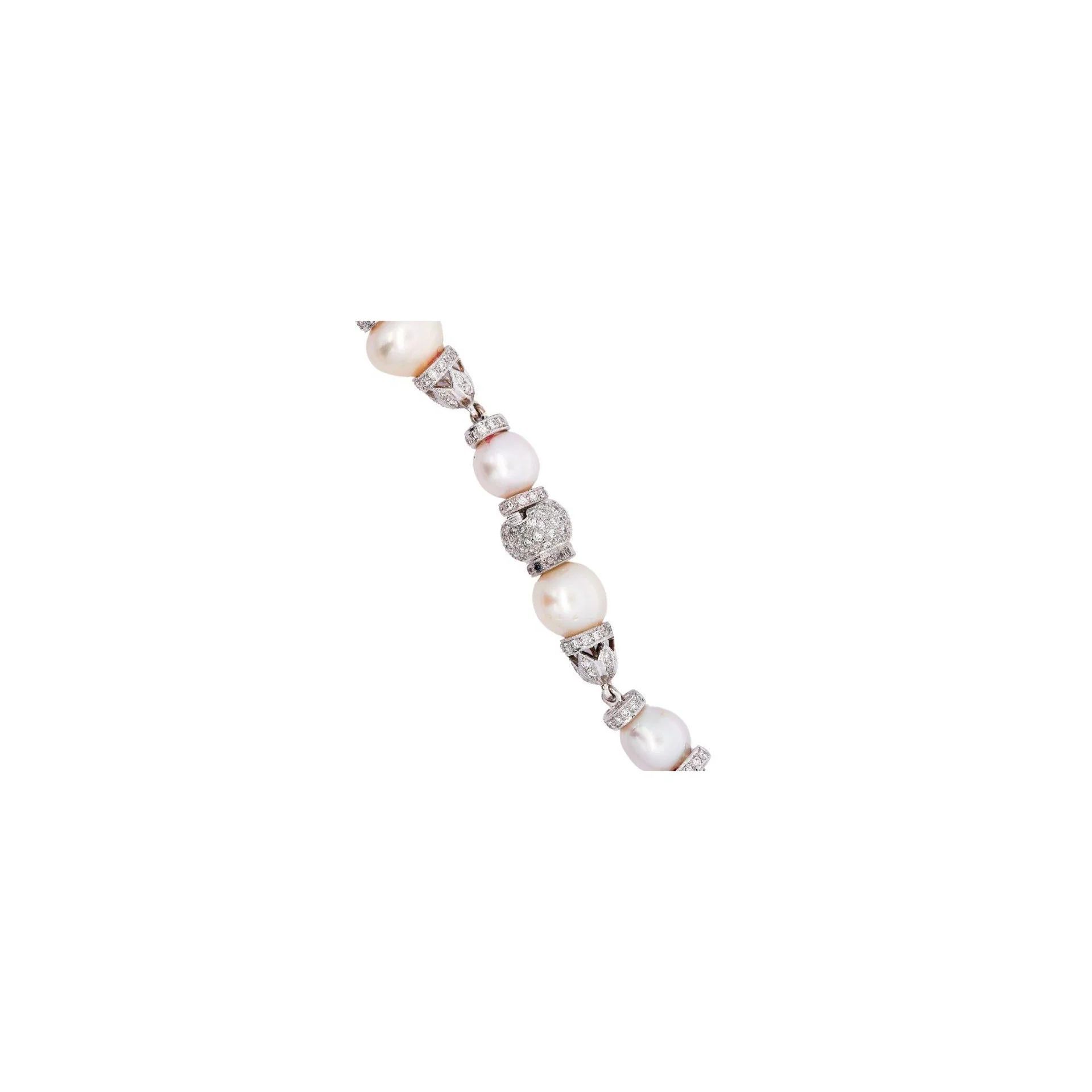 Vintage 18K White Gold 13mm South Sea Pearl & Diamond Choker Necklace - Image 4