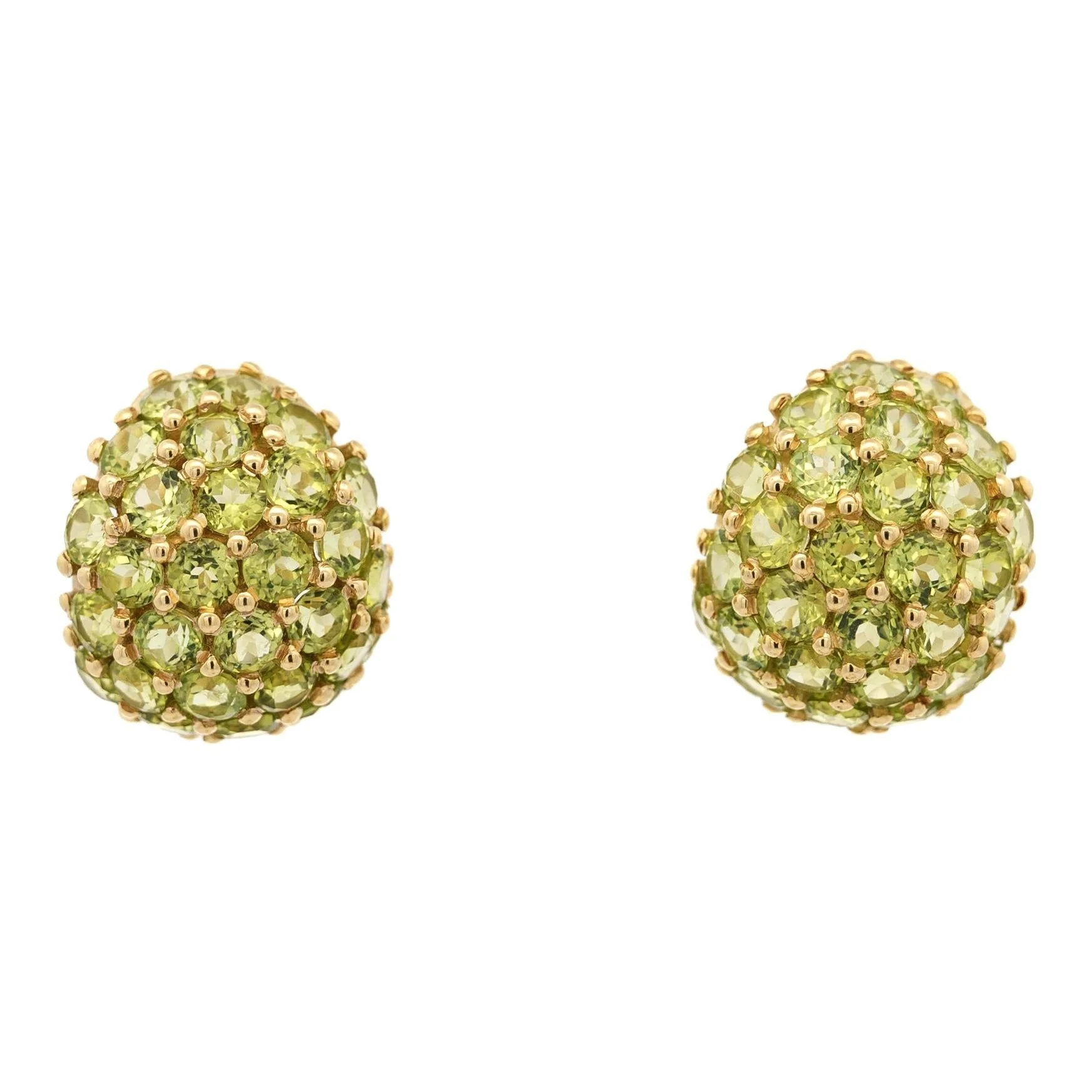 Vintage 25 Carat Peridot Ring & Earring 18K Yellow Gold Jewelry Set - Image 3