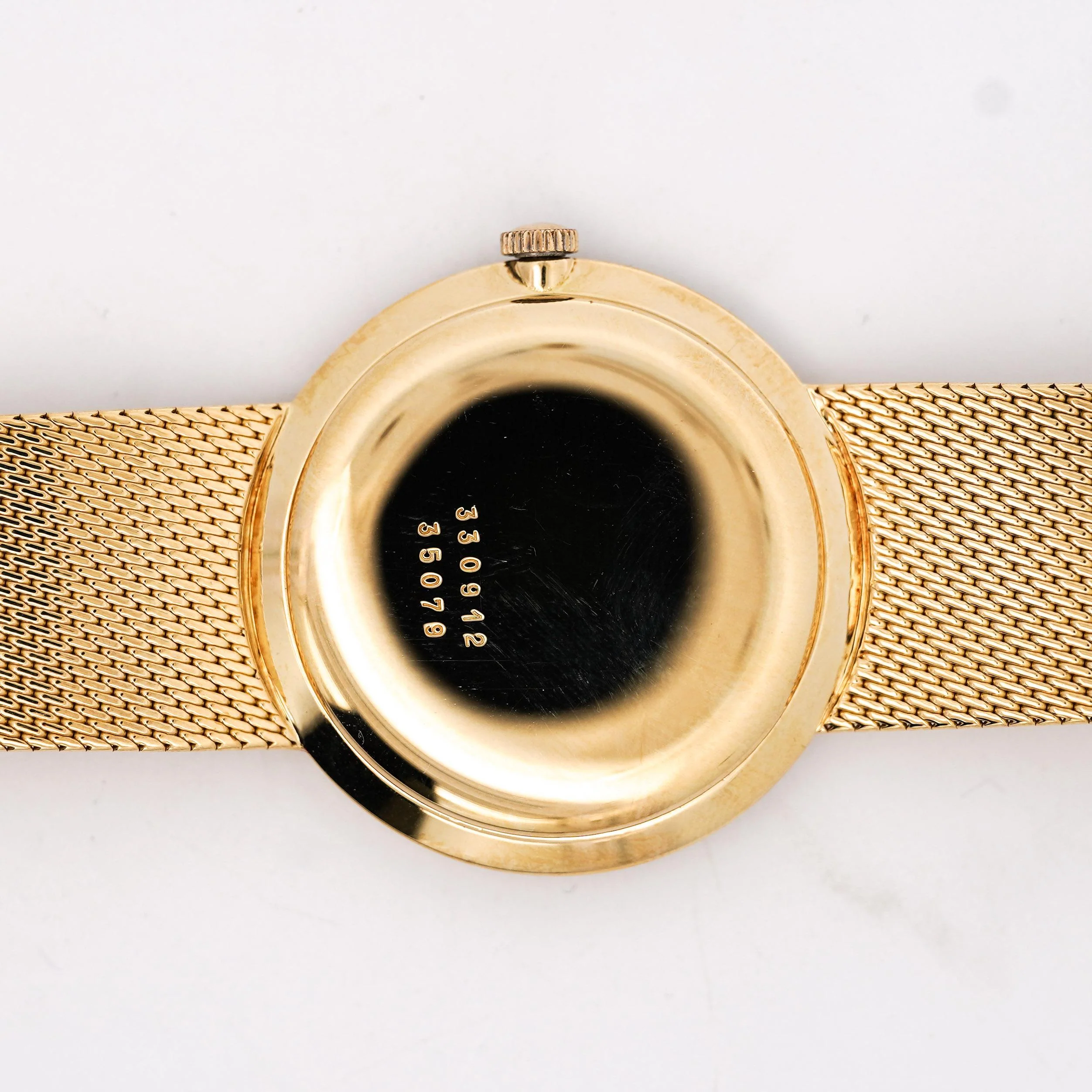 Vintage Baume Mercier 18K Yellow Gold Manual Wind Mesh Bracelet Watch - Image 4