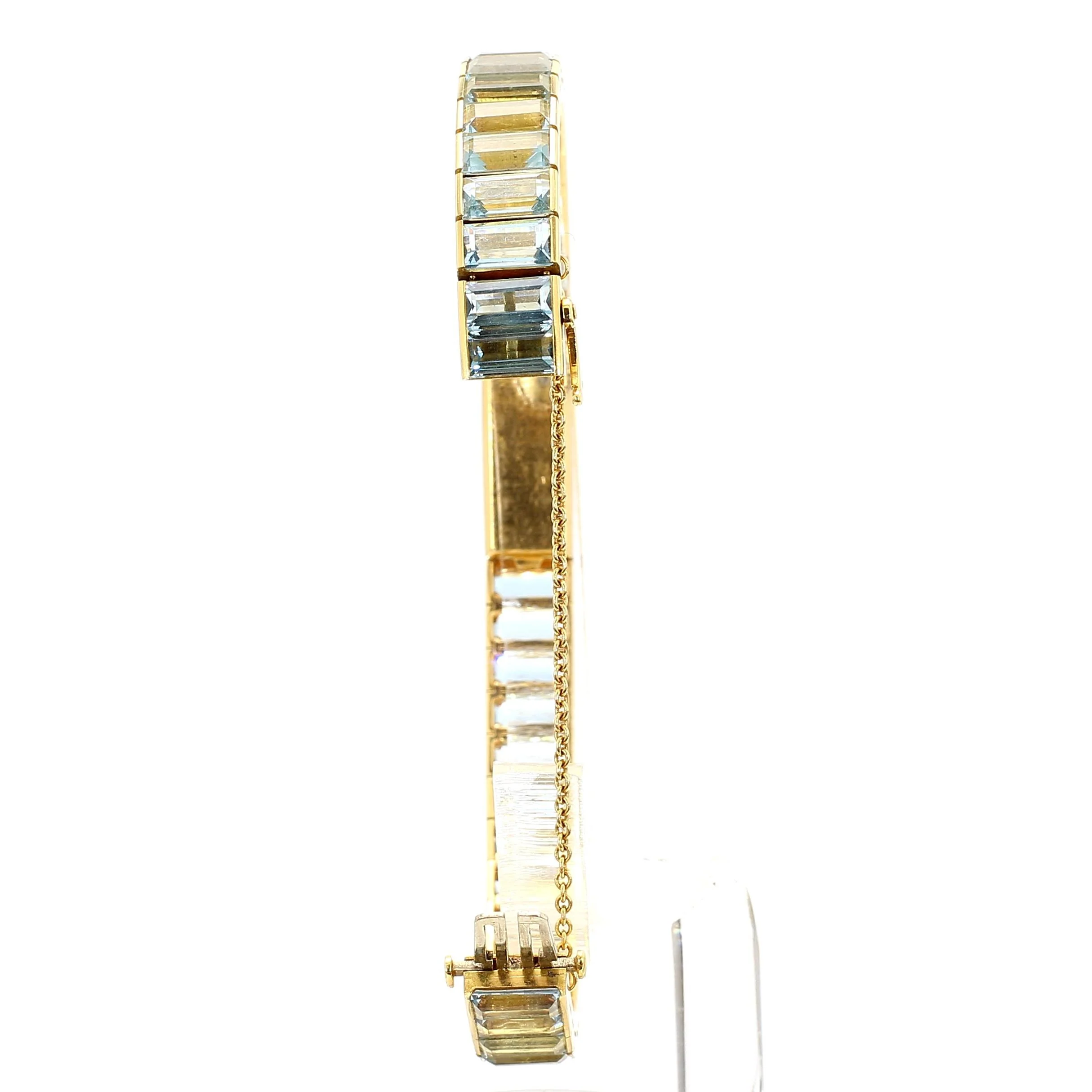 Vintage Blancpain Rayville Gold Ladies Watch On Aquamarine Bracelet - Image 10