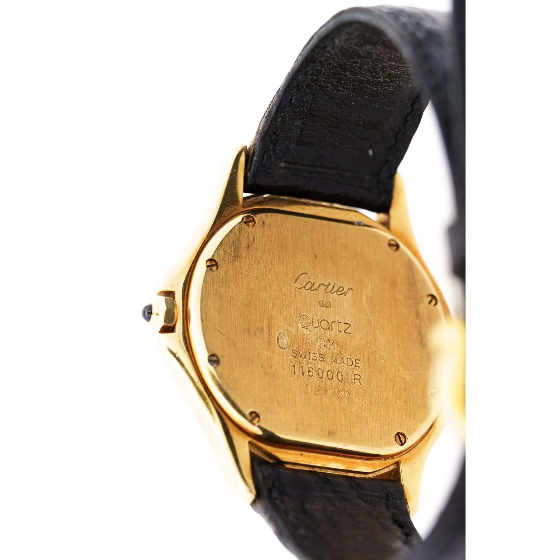 Vintage Cartier Cougar 116000R Watch 33mm in 18K Gold and Leather - Image 4